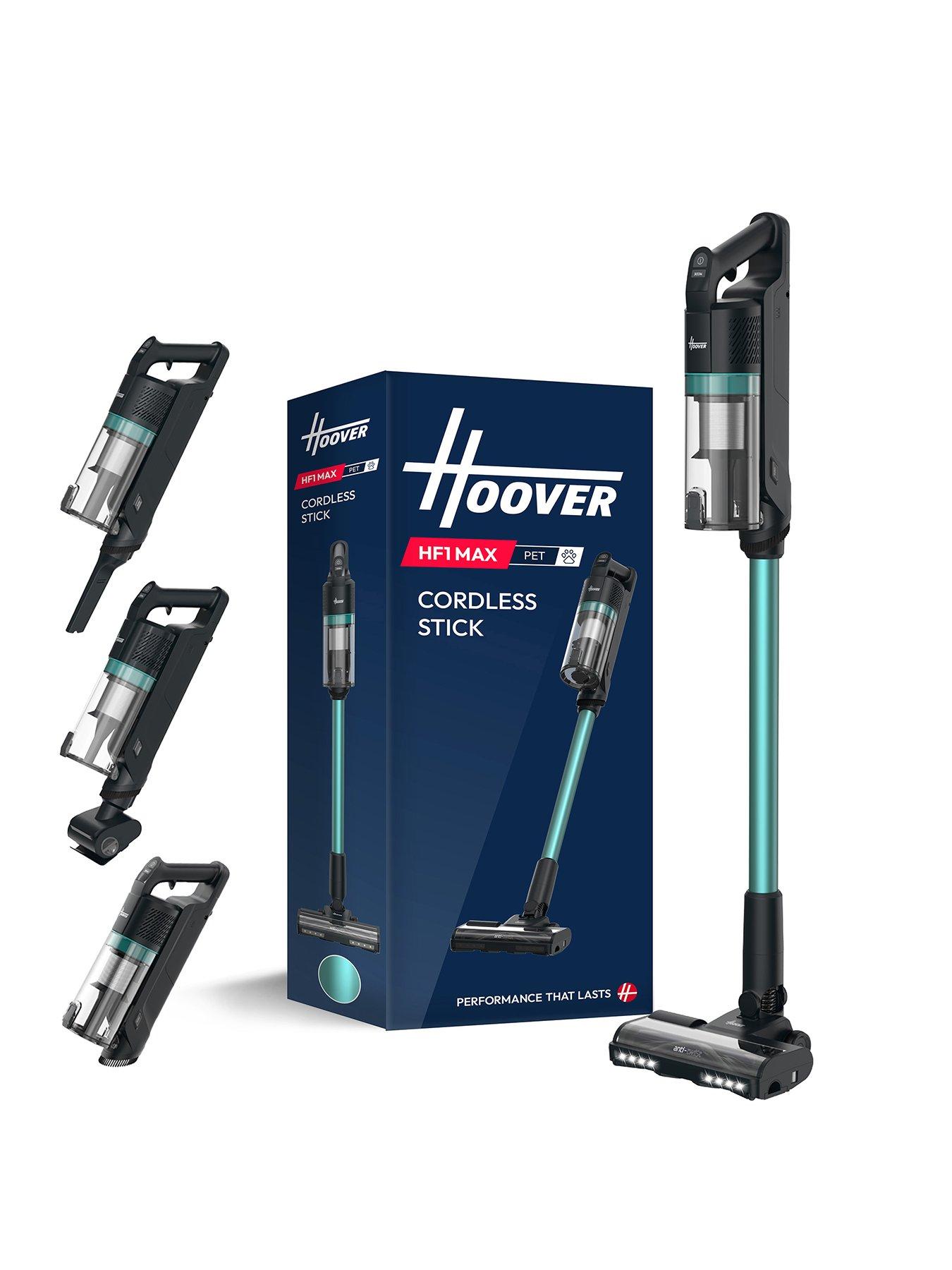 Hoover HF1 Max Pet Cordless Vacuum Cleaner Stick (HF1M10P), 200w motor, up to 50min Runtime, Anti-Hair Wrap, Double Edge cleaning, QuickPark,LED Light