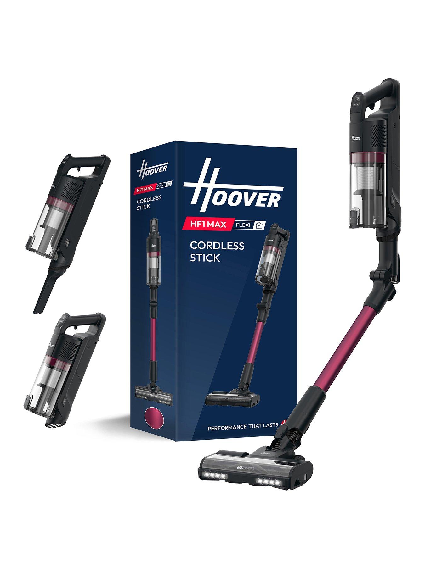 Hoover HF1 Max Flexi Cordless Vacuum Cleaner Stick (HF1M10HX), 200w motor, up to 50min Runtime, Anti-Hair Wrap, Double Edge cleaning, QuickPark, LED