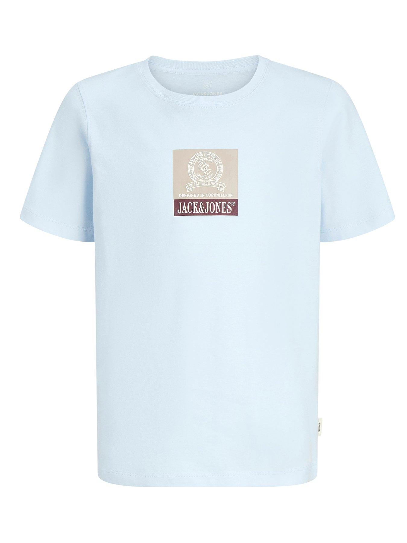 Image 2 of 3 of Jack & Jones Junior Boys Graphic Short Sleeve Tshirt - Light Blue