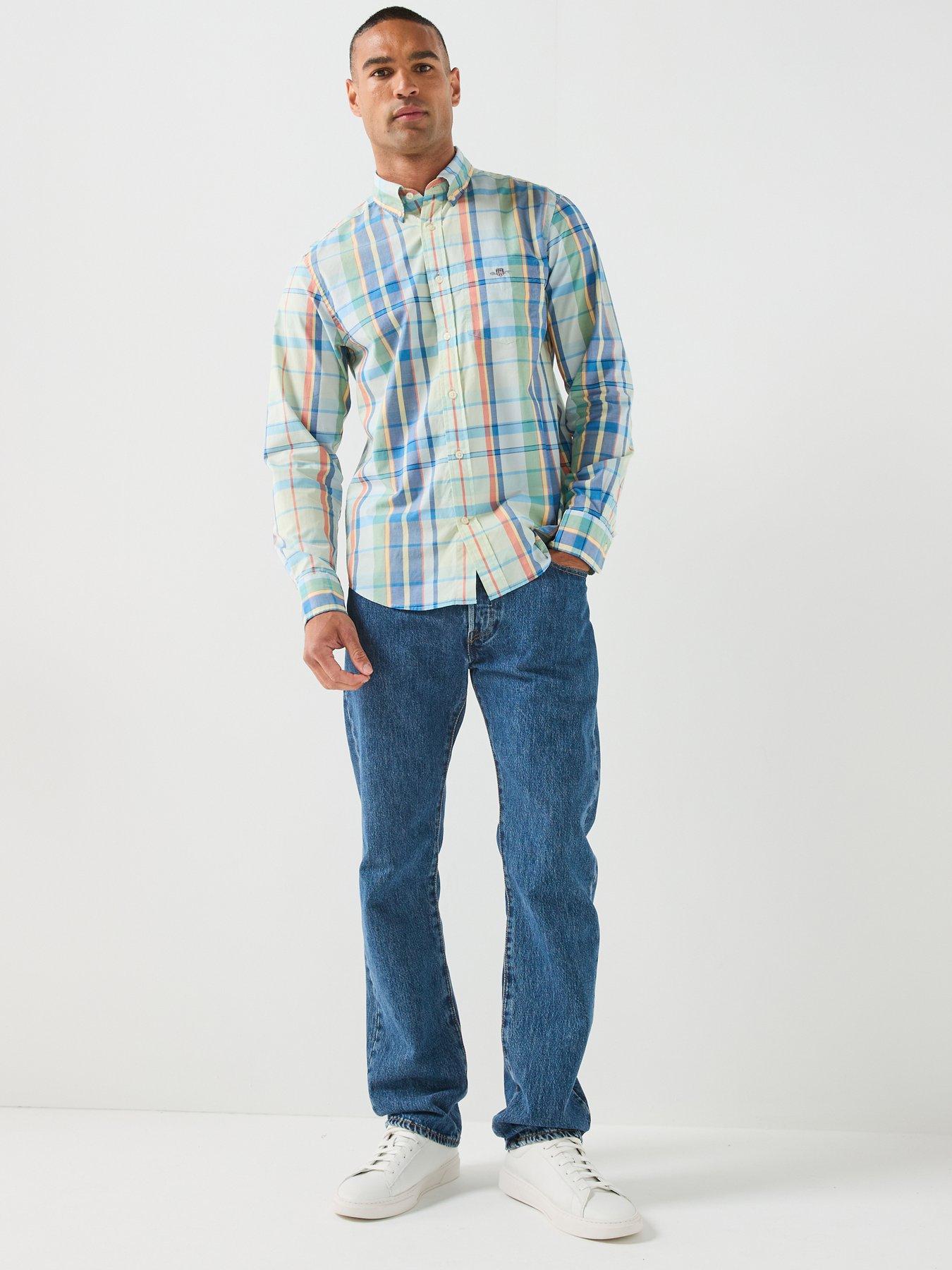 Image 3 of 6 of GANT Reg Poplin Multicheck Long Sleeve Shirt - Multi