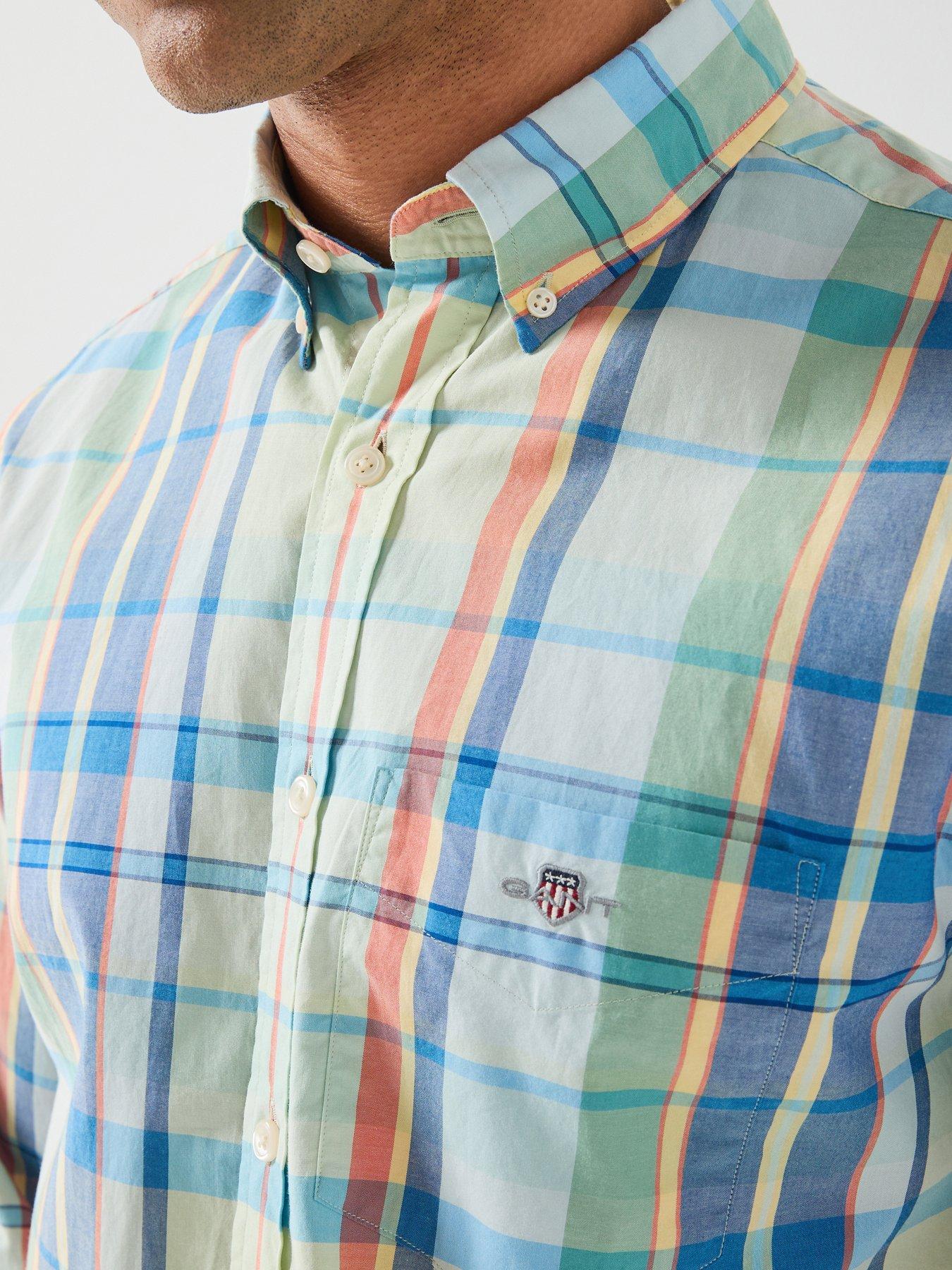 Image 4 of 6 of GANT Reg Poplin Multicheck Long Sleeve Shirt - Multi