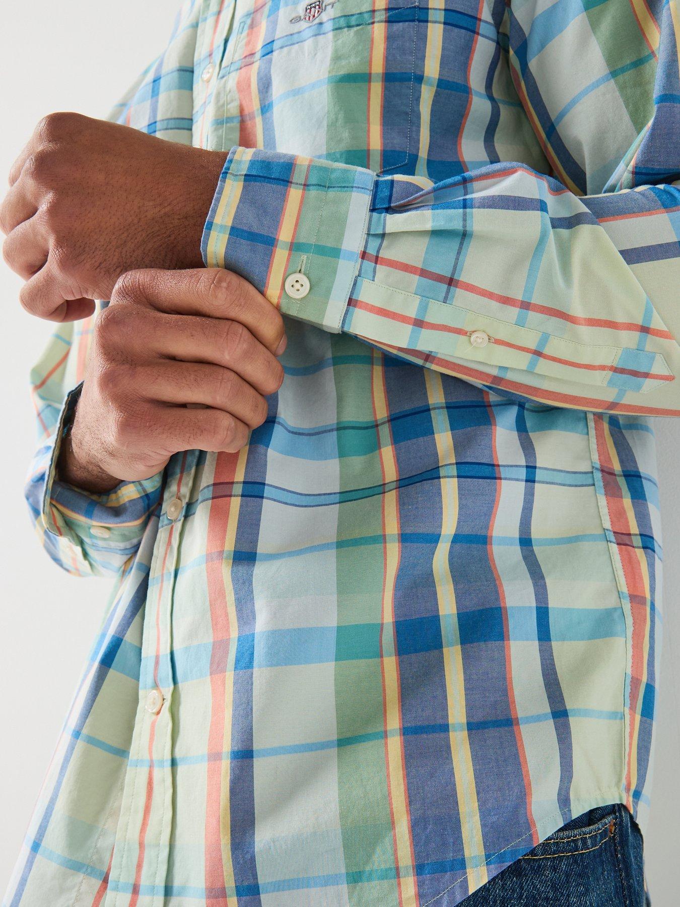 Image 5 of 6 of GANT Reg Poplin Multicheck Long Sleeve Shirt - Multi