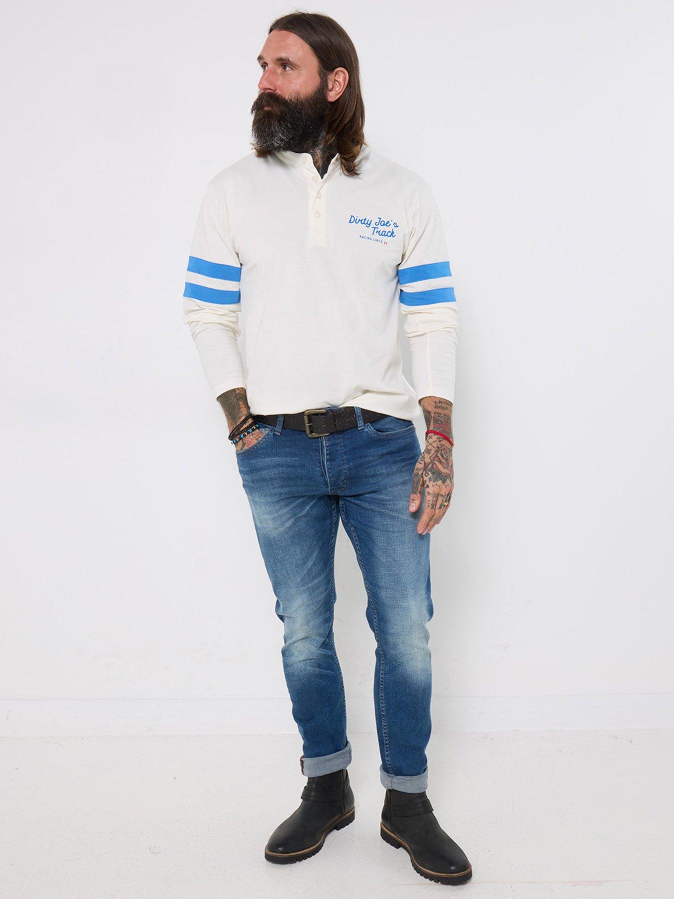 Joe Browns Retro Ride Embroidered Long Sleeve Henley T-Shirt