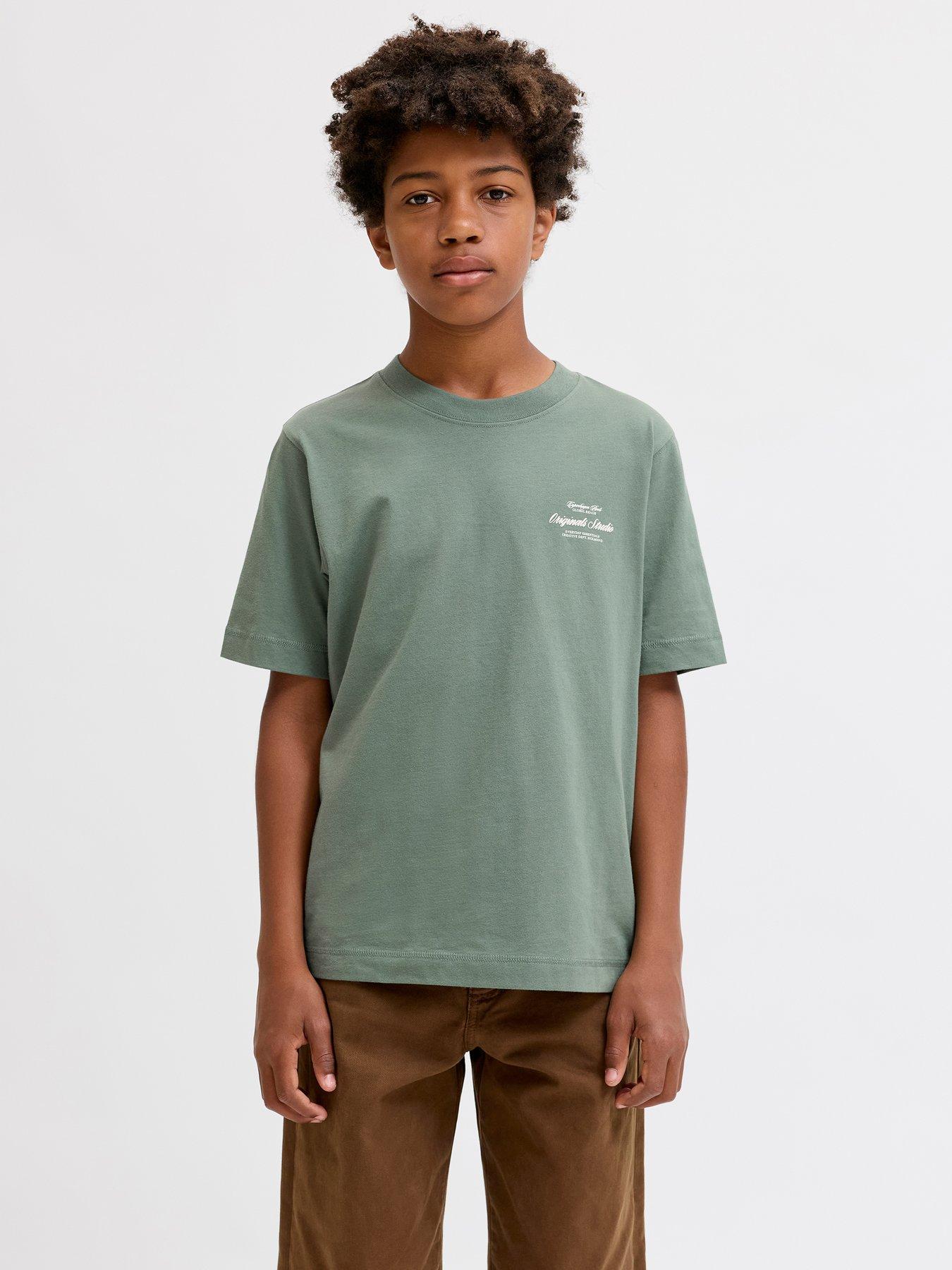 Jack & Jones Junior Boys Back Print Short Sleeve Tshirt, Laurel Wreath, Size 10 Years
