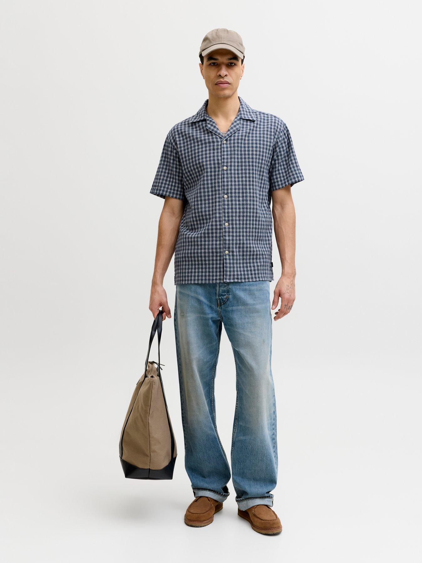 Jack & Jones Premium Blu Levi Dobby Short Sleeve Check Resort