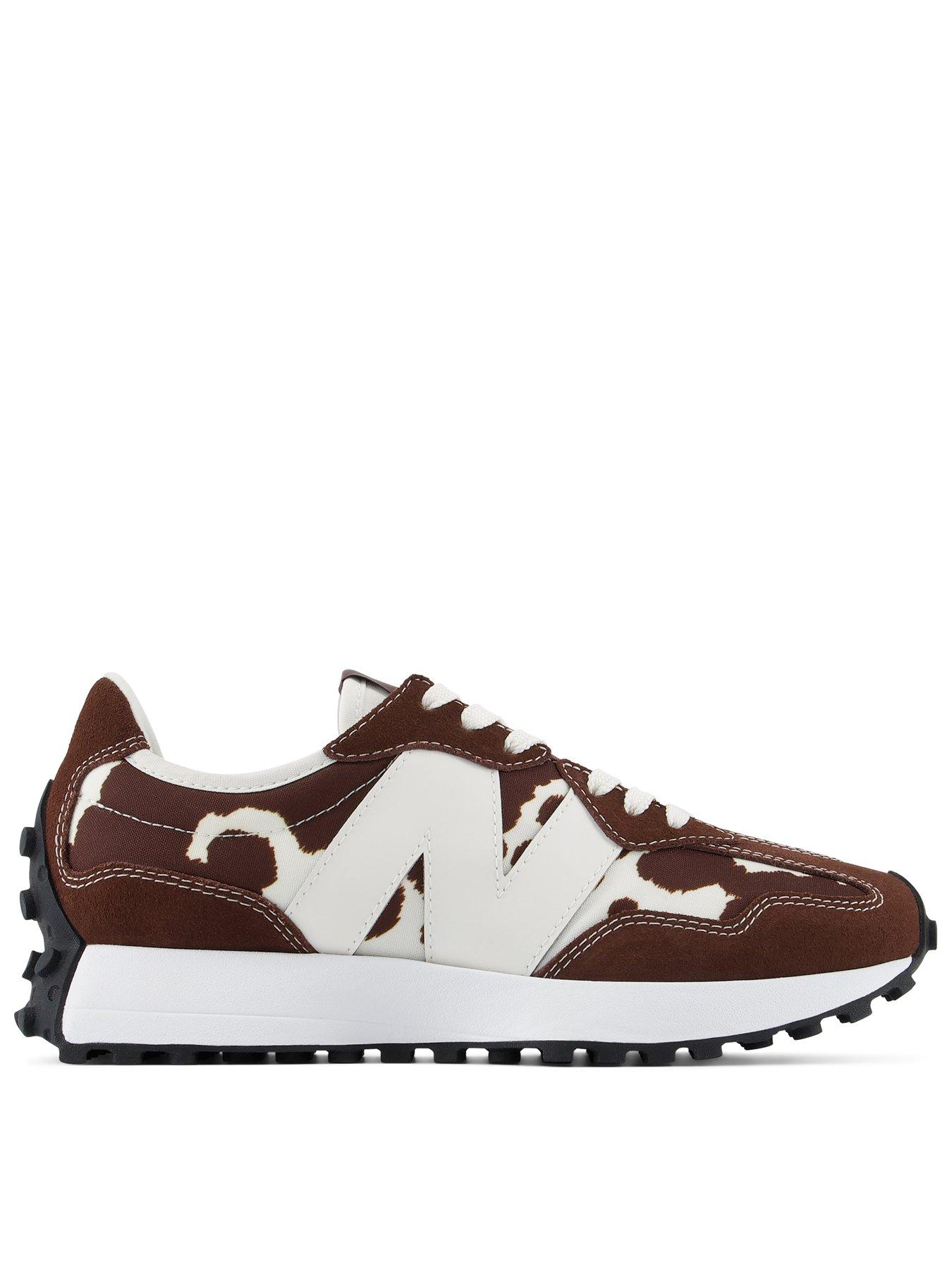 Image 1 of 7 of New Balance Womens 327 Suede &amp; Synthetic Low-Profile Logo Trainers - Brown