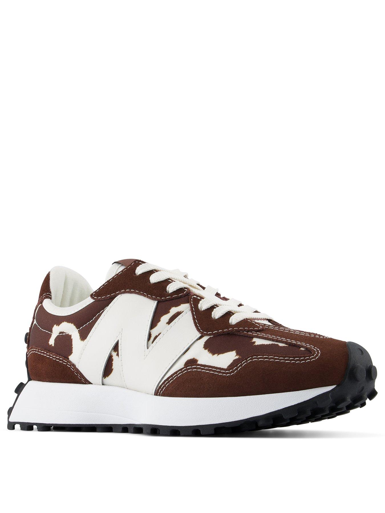 Image 2 of 7 of New Balance Womens 327 Suede &amp; Synthetic Low-Profile Logo Trainers - Brown