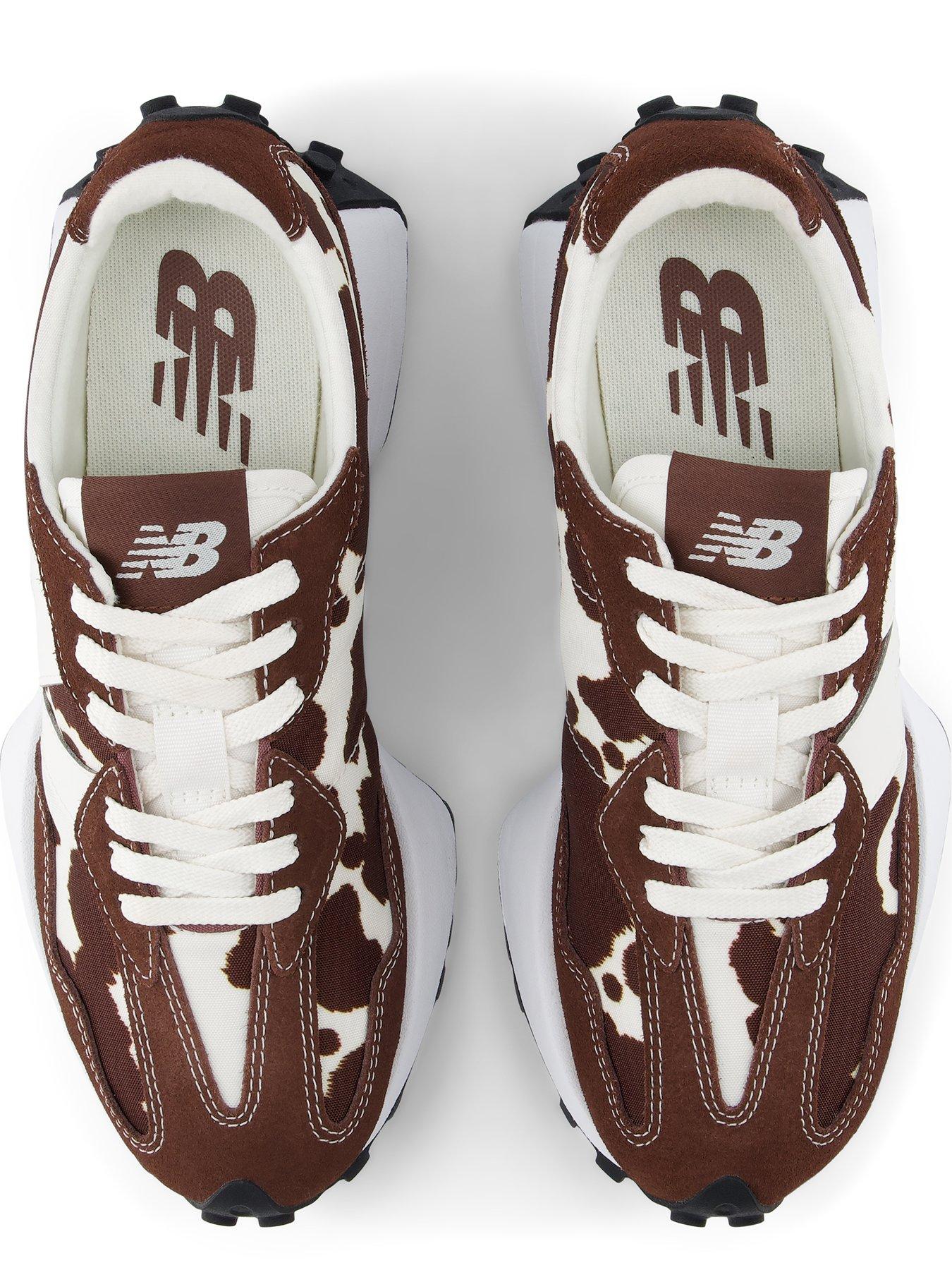 Image 4 of 7 of New Balance Womens 327 Suede &amp; Synthetic Low-Profile Logo Trainers - Brown