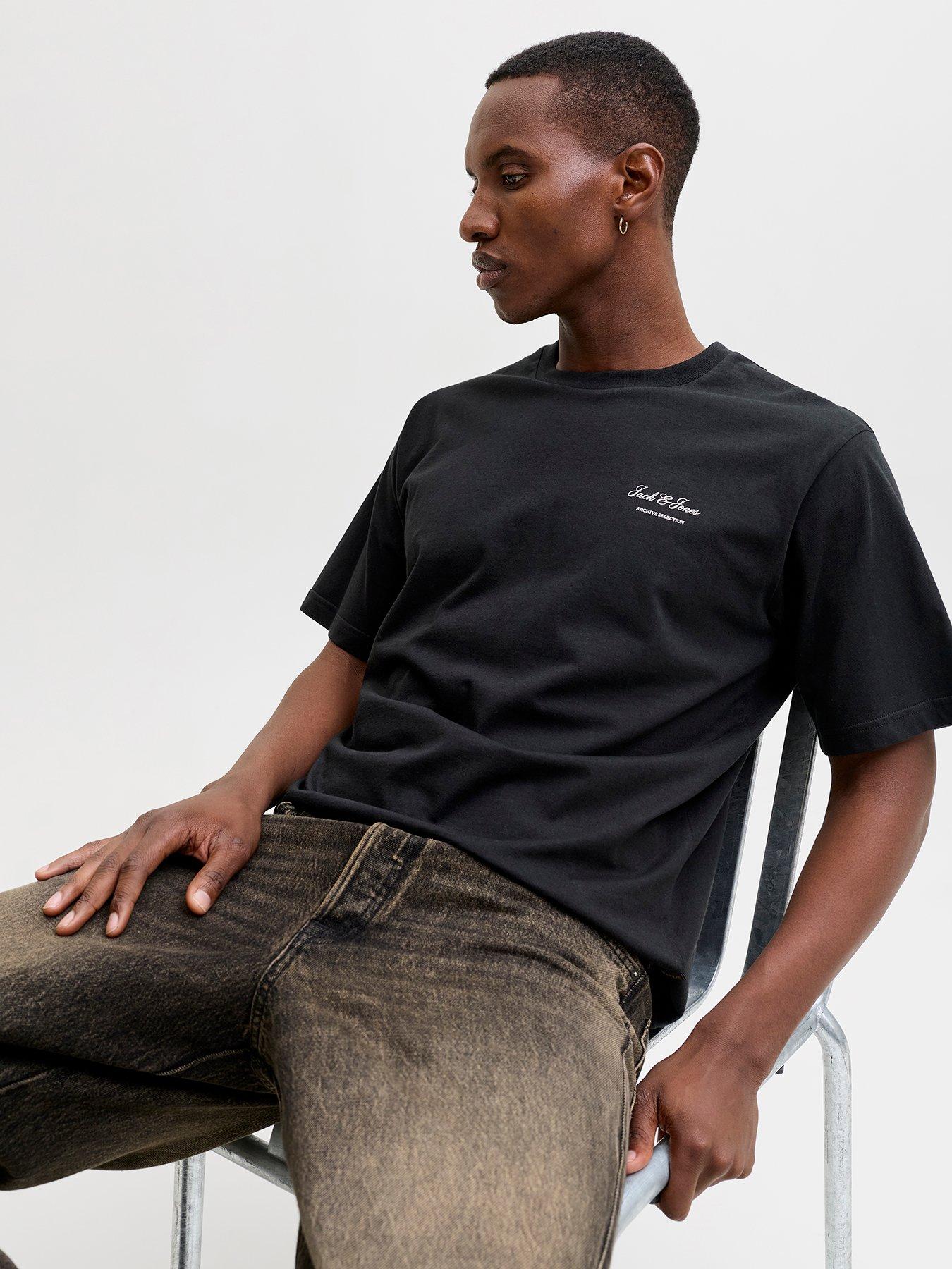 Jack & Jones Archive T-Shirt, Black, Size M, Men