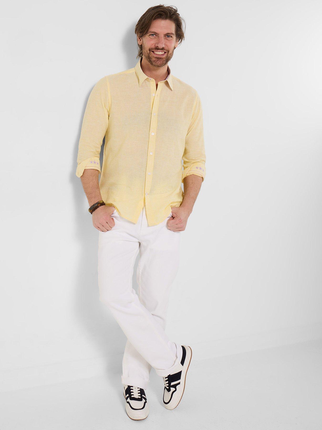 Joe Browns Luxurious Linen Blend Stripe Long Sleeve Shirt