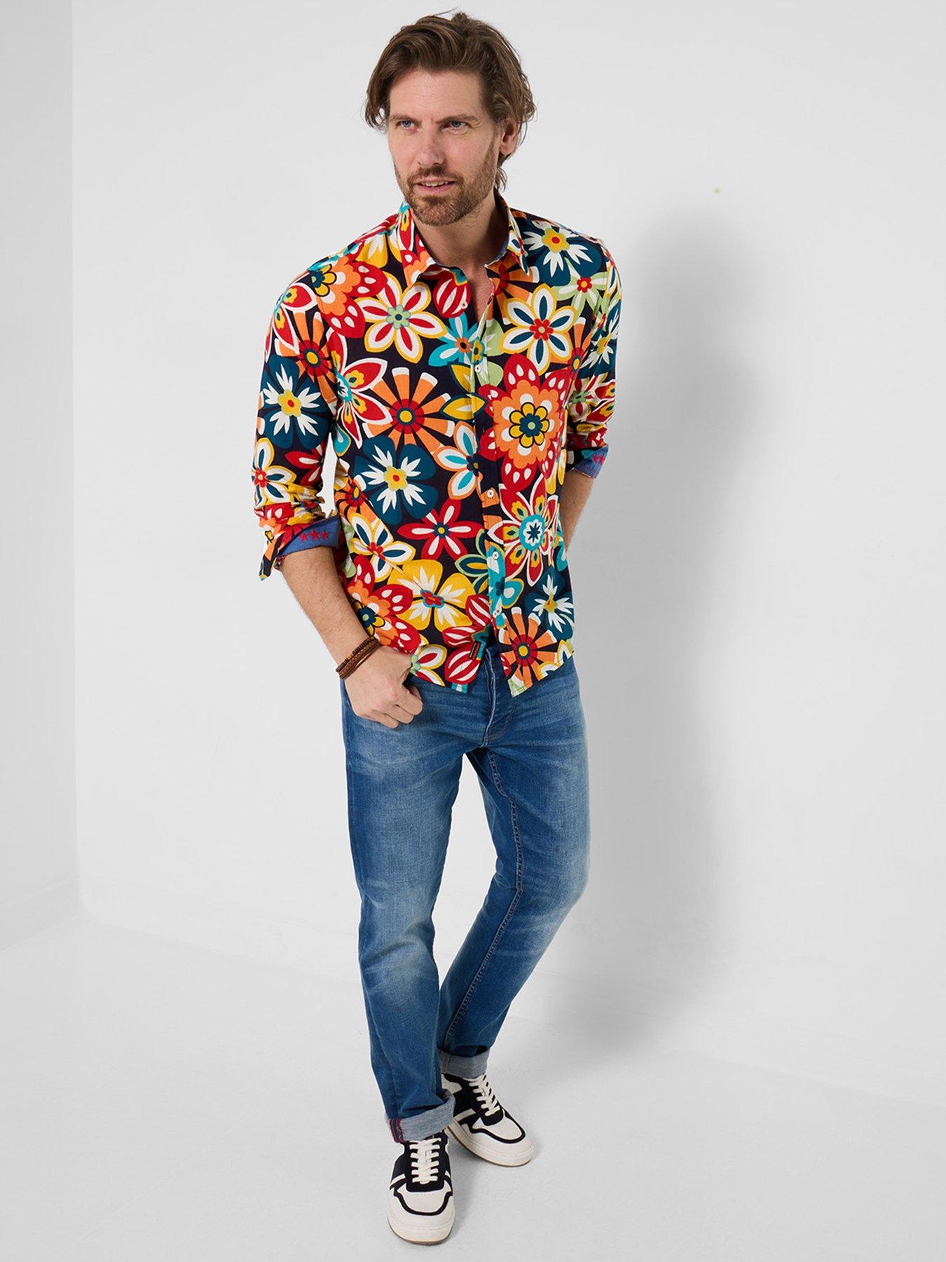 Joe Browns Floral Flashback Linen Blend Long Sleeve Shirt