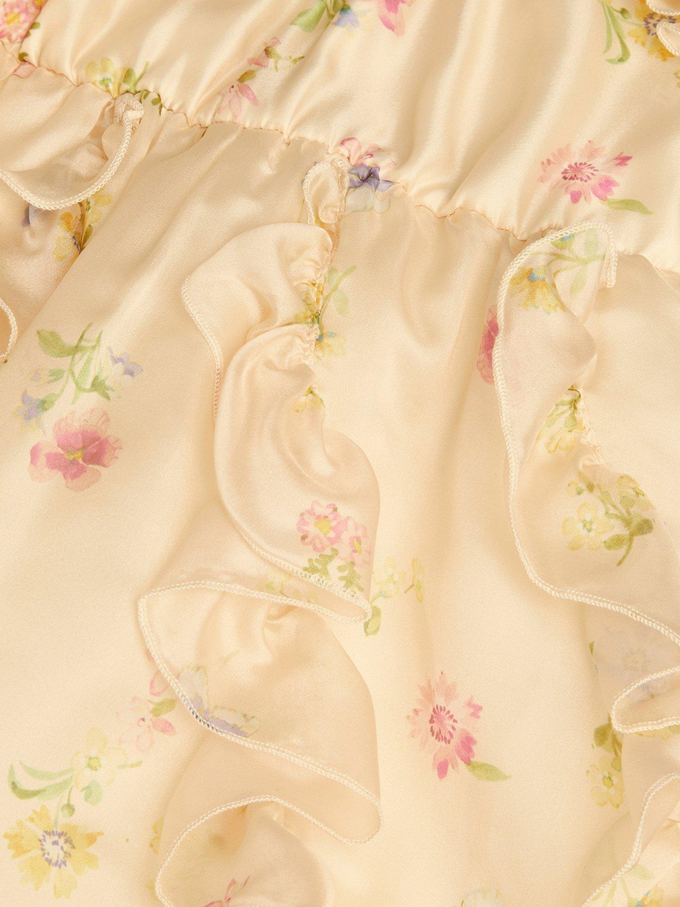 Image 4 of 4 of Monsoon Baby Girls Ditsy Frill Dress - Light Yellow