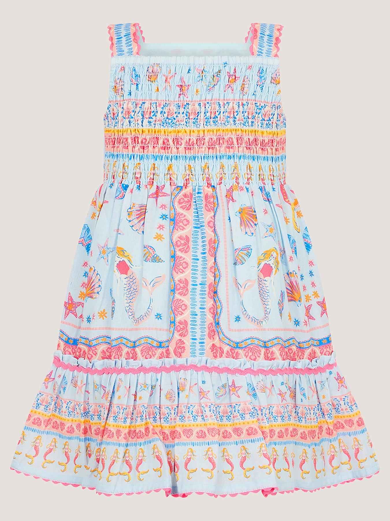 Image 2 of 3 of Monsoon Baby Girls Mermaid Dress - Blue