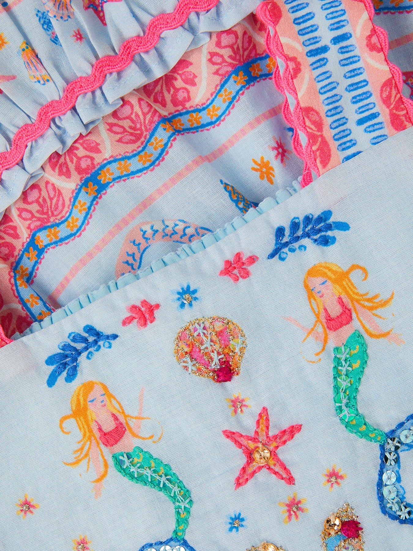 Image 3 of 3 of Monsoon Baby Girls Mermaid Dress - Blue