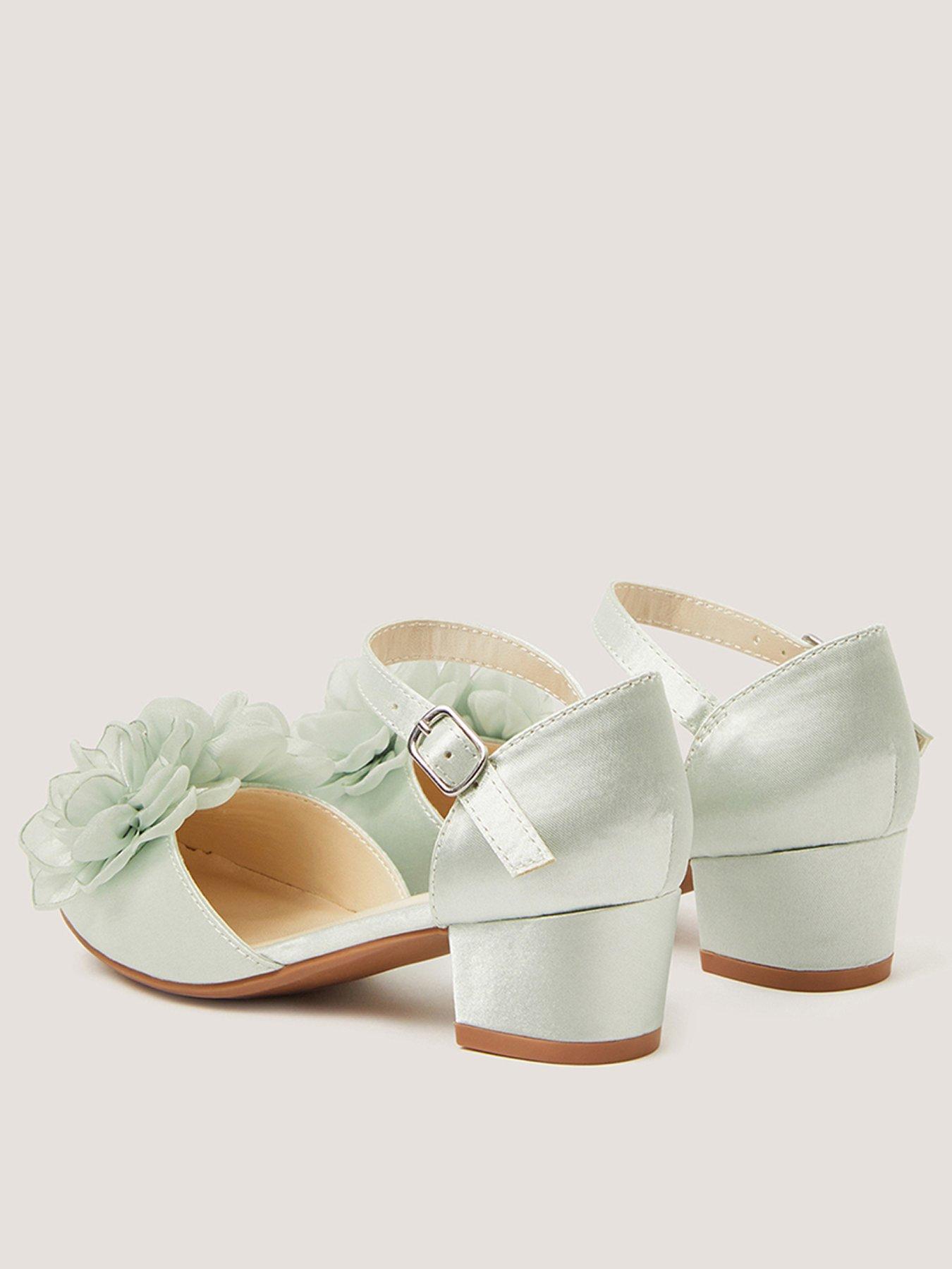 Image 3 of 3 of Monsoon Girls Corsage Heeled Shoes - Light Green