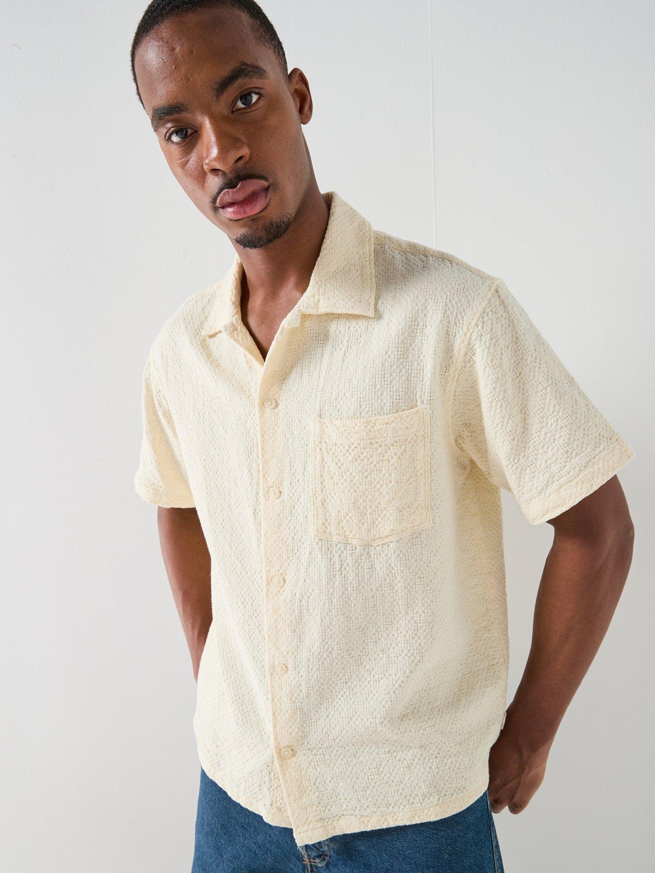 Jack & Jones Tavira Textured Short Sleeve Shirt - Cream