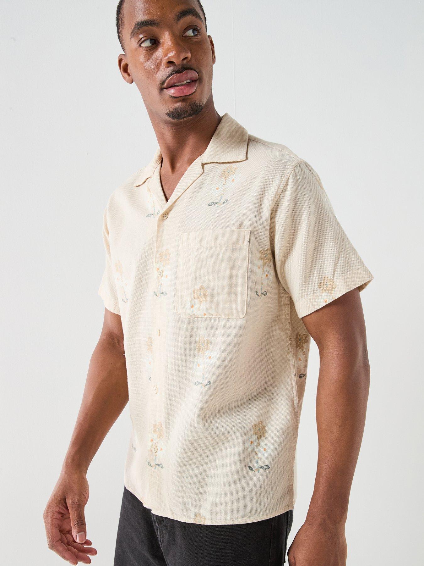 Jack & Jones Mateo Short Sleeve Print Resort Shirt - Cream