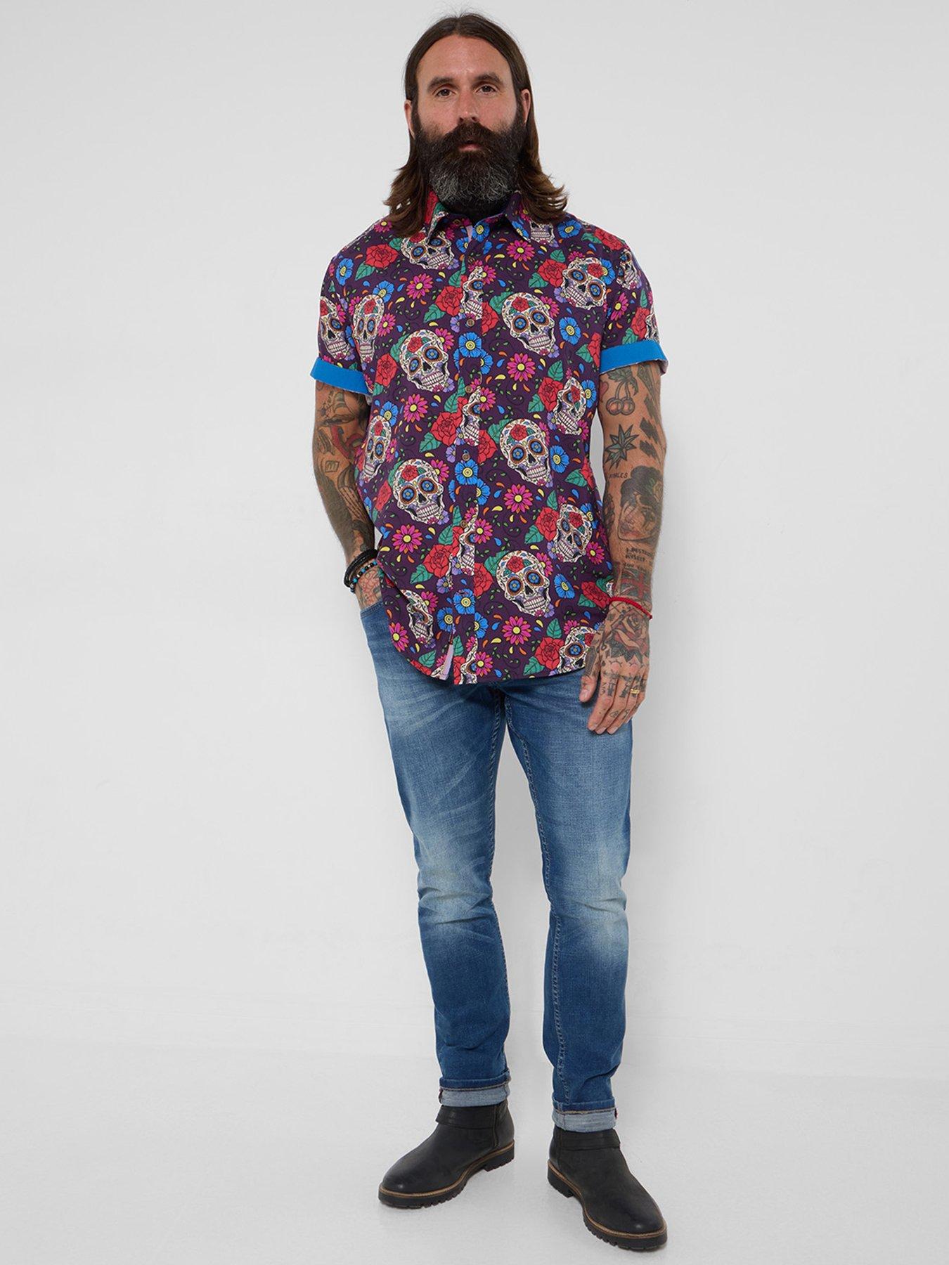 Image 3 of 5 of Joe Browns Creative Calavera Skull Short Sleeve Shirt - Multi