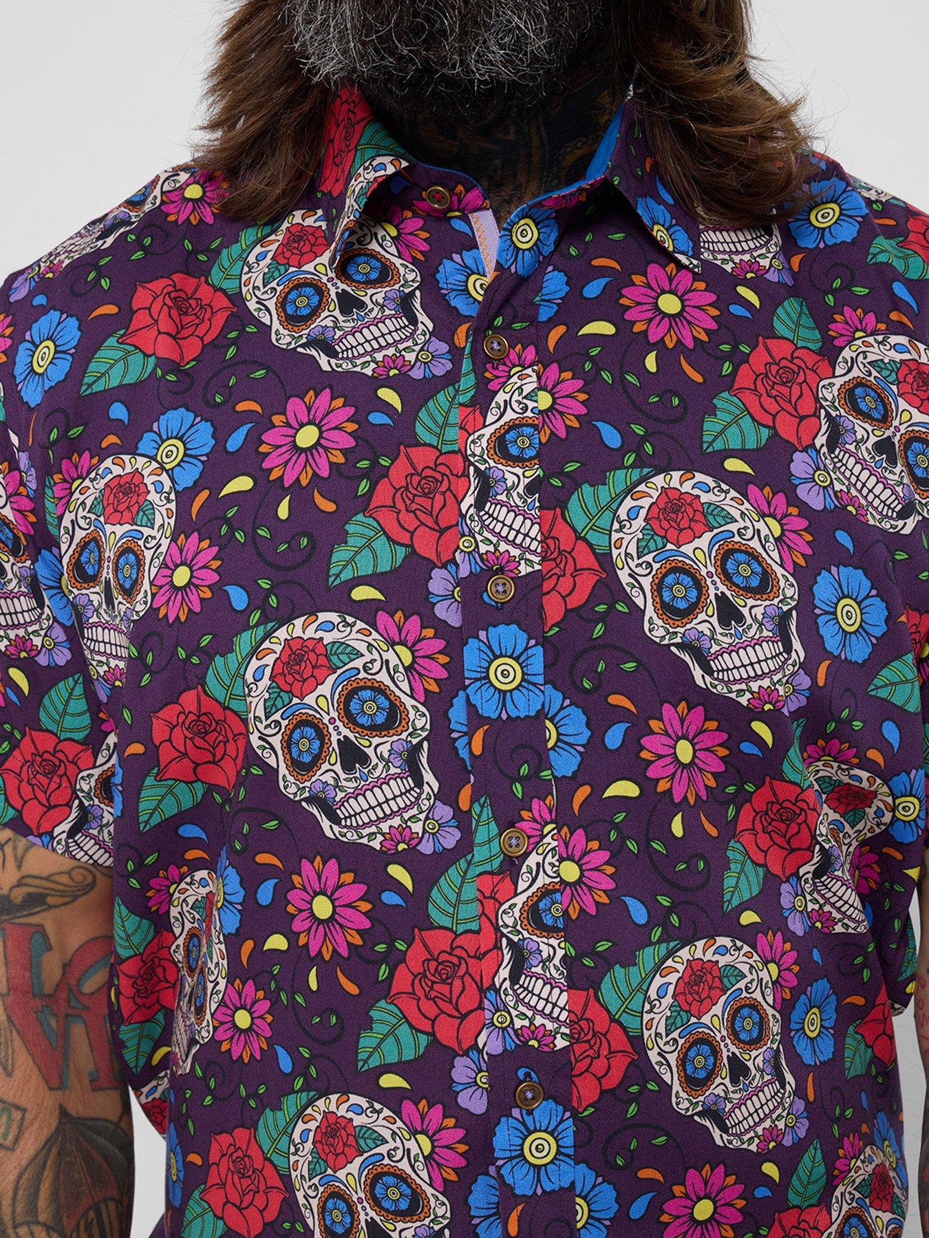 Image 4 of 5 of Joe Browns Creative Calavera Skull Short Sleeve Shirt - Multi