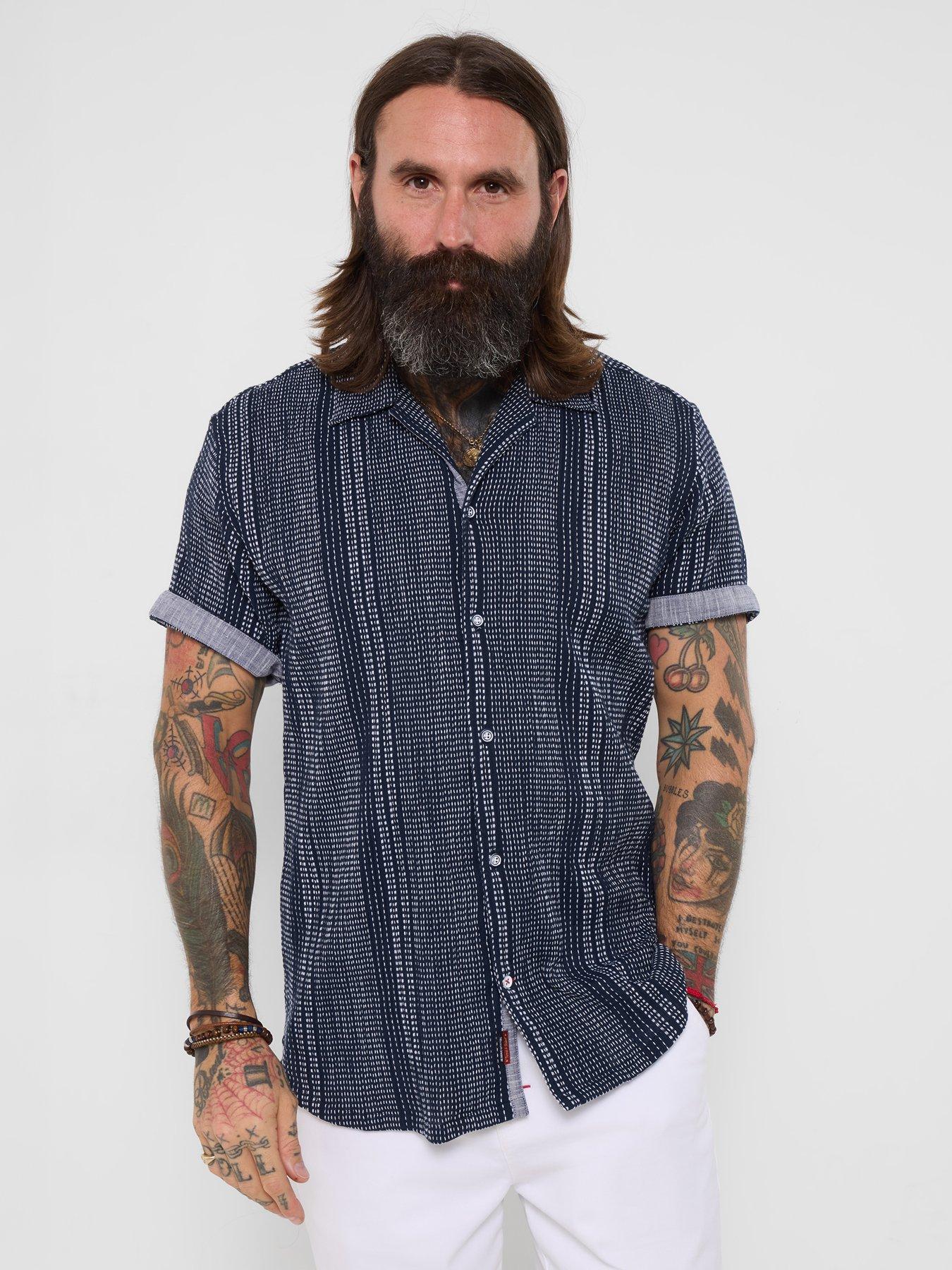 Joe Browns Sensational Stitch Short Sleeve Shirt - Blue