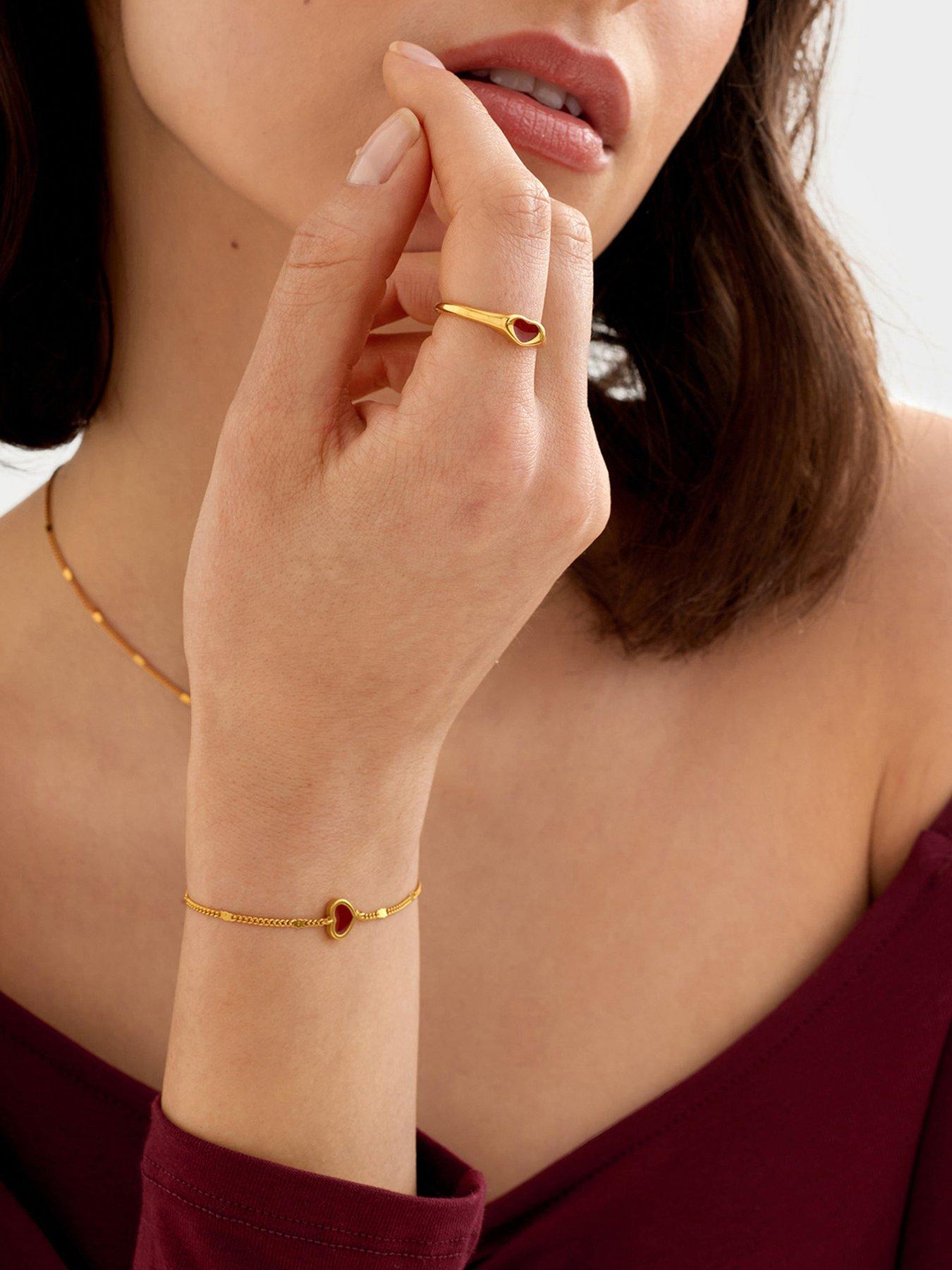 Image 1 of 6 of Katie Loxton ROUGE HEART RING , Gold Coated