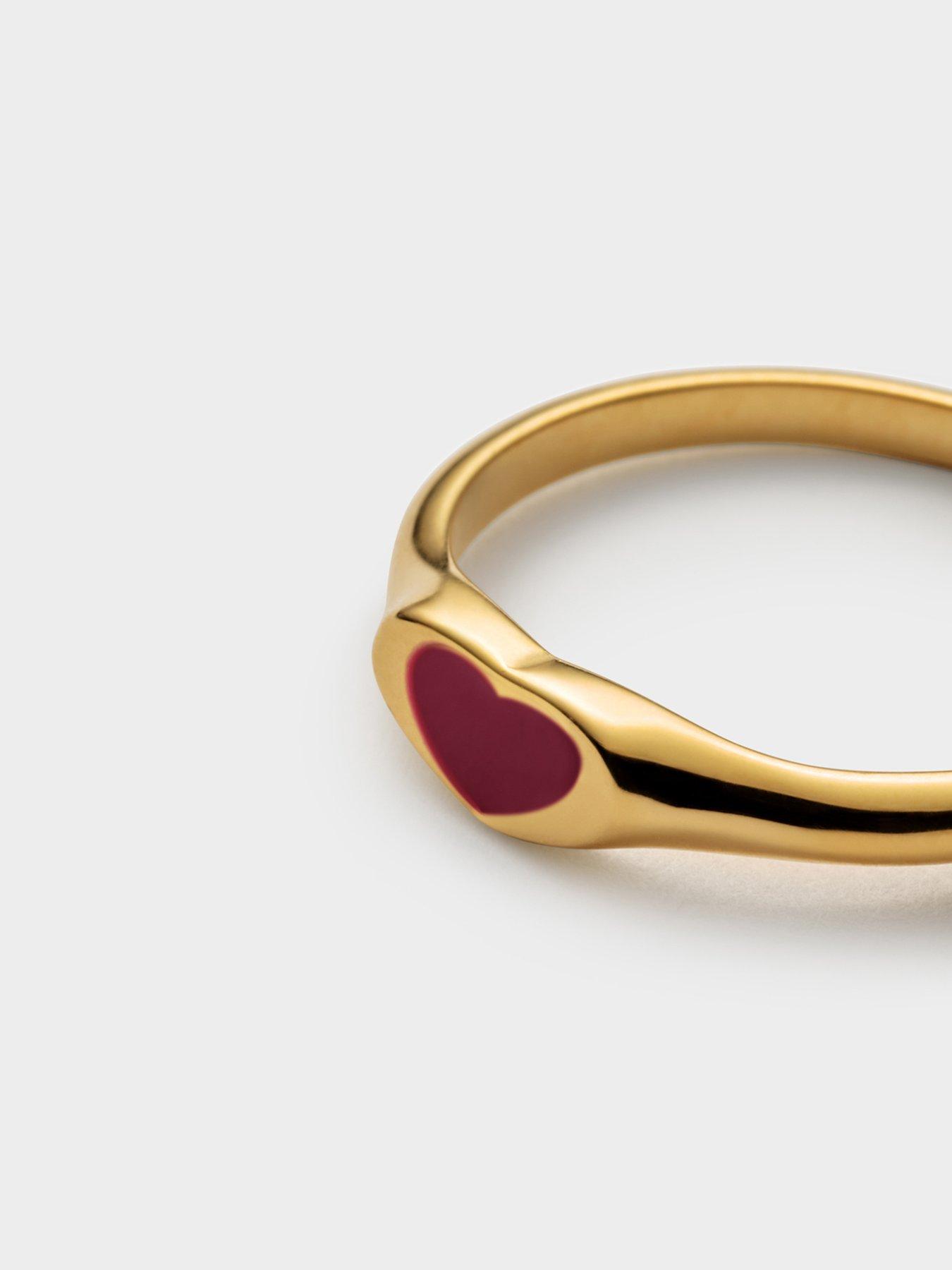 Image 3 of 6 of Katie Loxton ROUGE HEART RING , Gold Coated