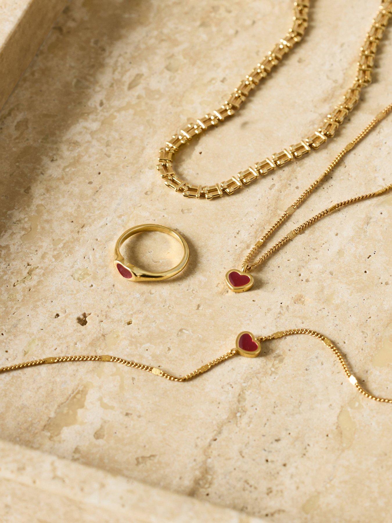 Image 5 of 6 of Katie Loxton ROUGE HEART RING , Gold Coated