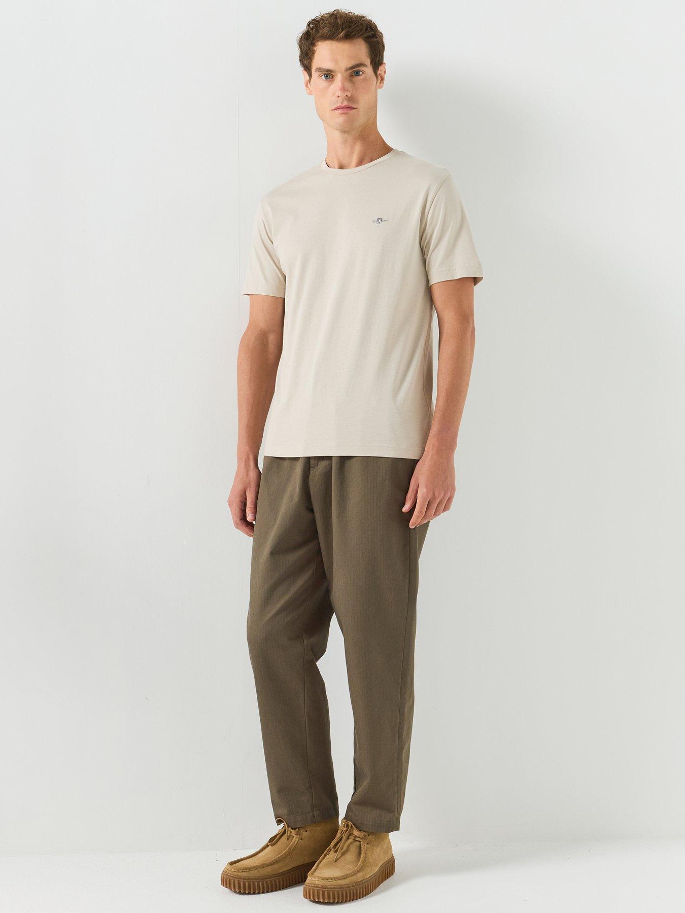 Image 3 of 5 of GANT Regular Fit Shield Short Sleeve T-Shirt - Beige