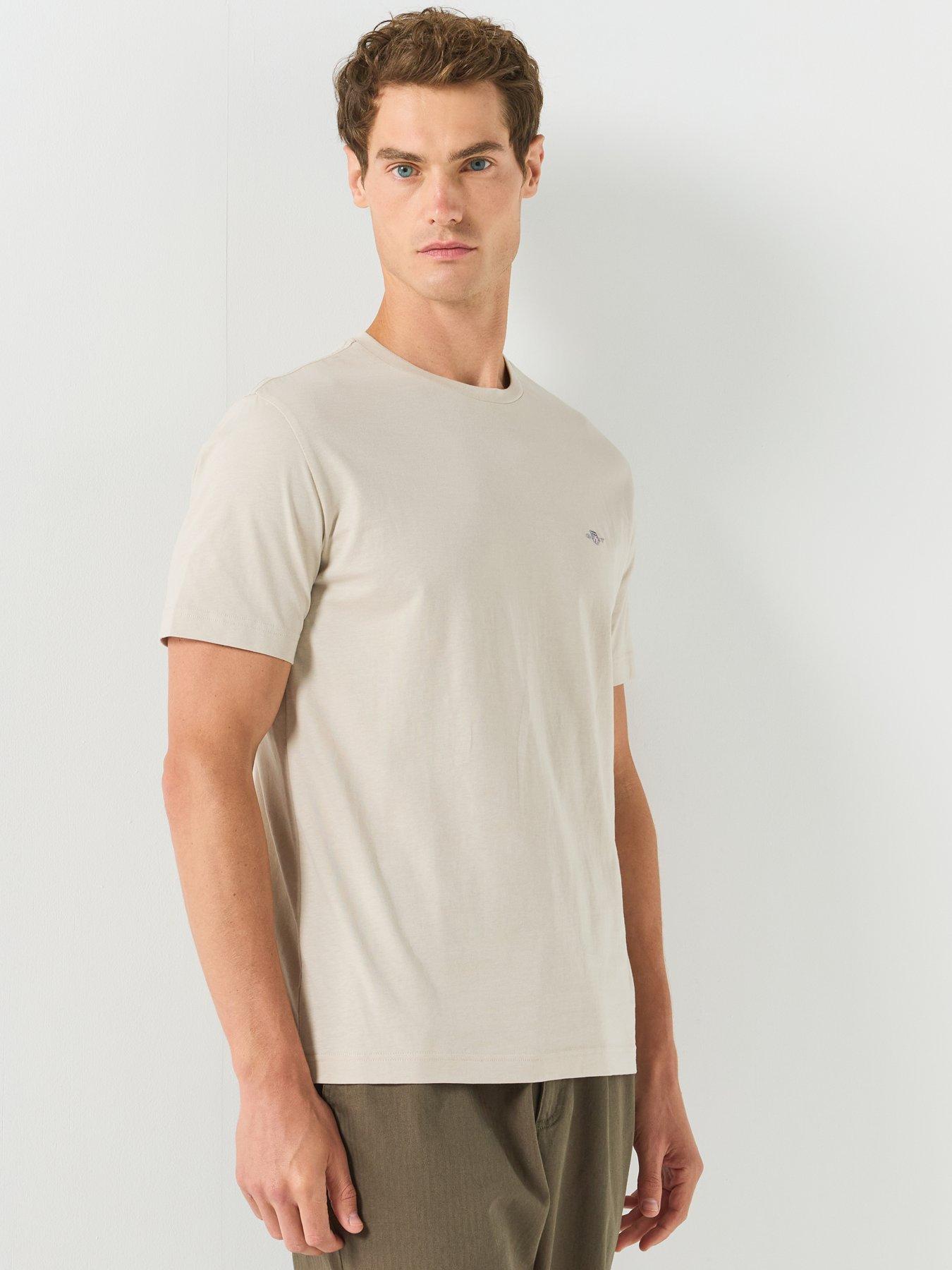 Image 5 of 5 of GANT Regular Fit Shield Short Sleeve T-Shirt - Beige