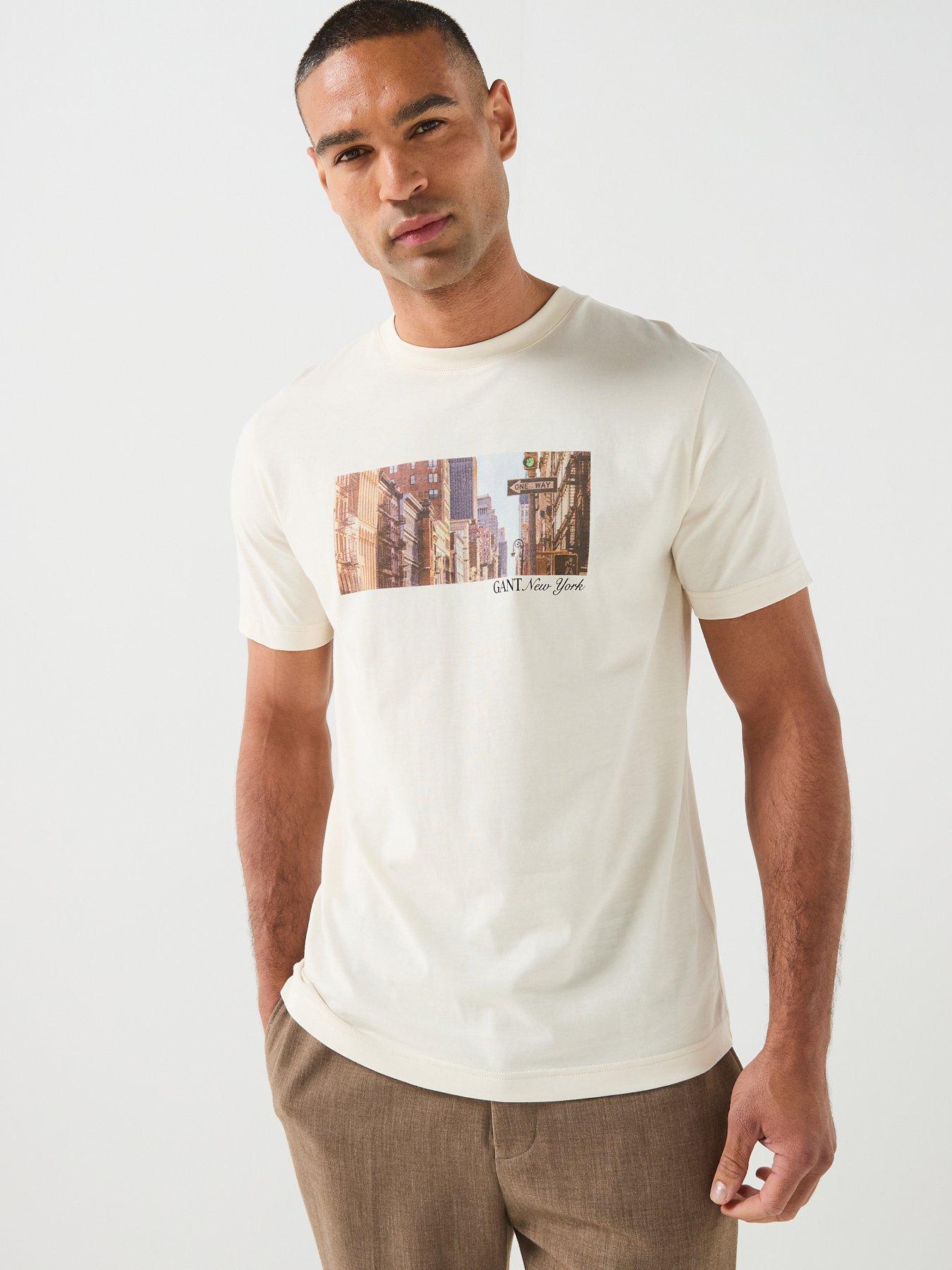 GANT Location Graphic Short Sleeve T-Shirt - Cream