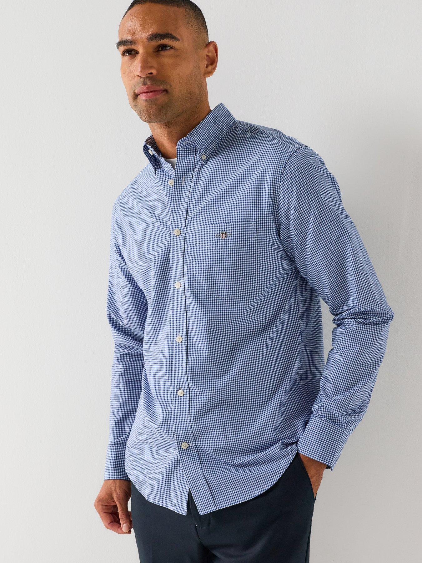 Gant Men's Blue Gingham Classic Poplin Shirt (L) College - Image 9