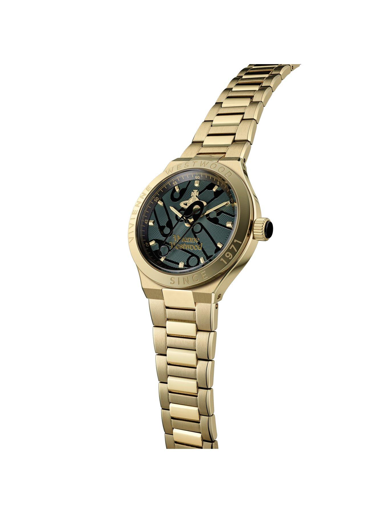 Image 2 of 7 of Vivienne Westwood Berwick Unisex Quartz Watch Green Dial, Gold Stainless Steel Case and Bracelet