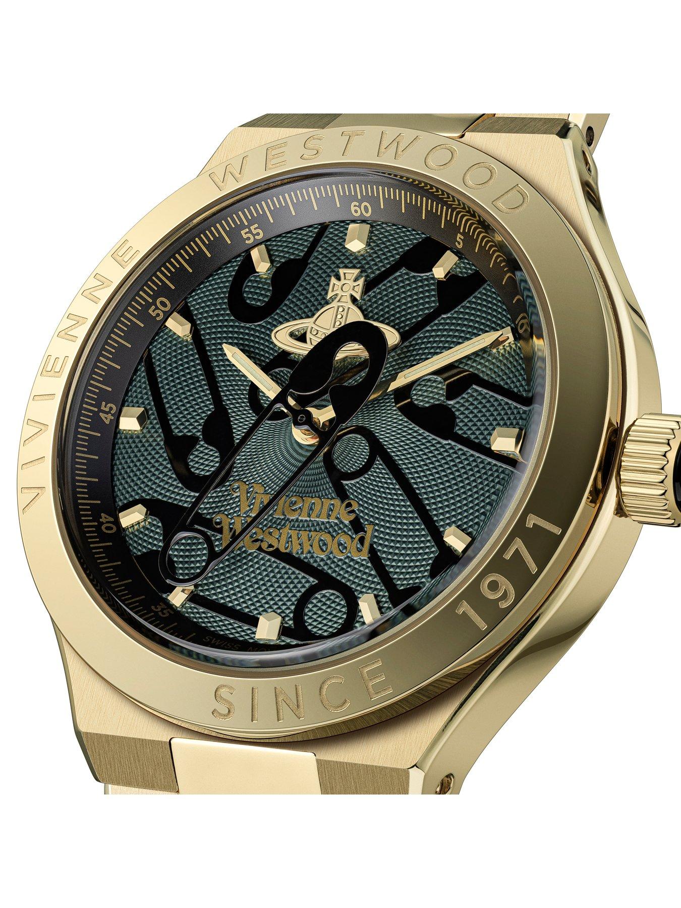 Image 3 of 7 of Vivienne Westwood Berwick Unisex Quartz Watch Green Dial, Gold Stainless Steel Case and Bracelet