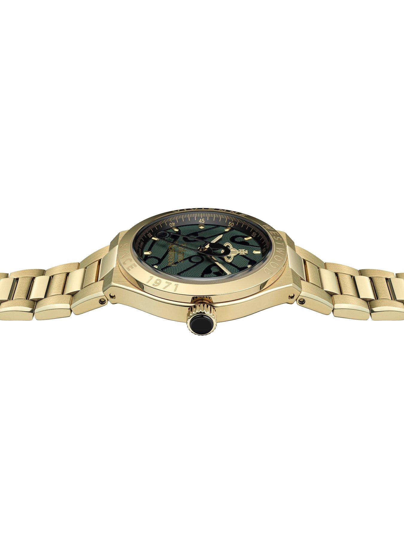 Image 4 of 7 of Vivienne Westwood Berwick Unisex Quartz Watch Green Dial, Gold Stainless Steel Case and Bracelet