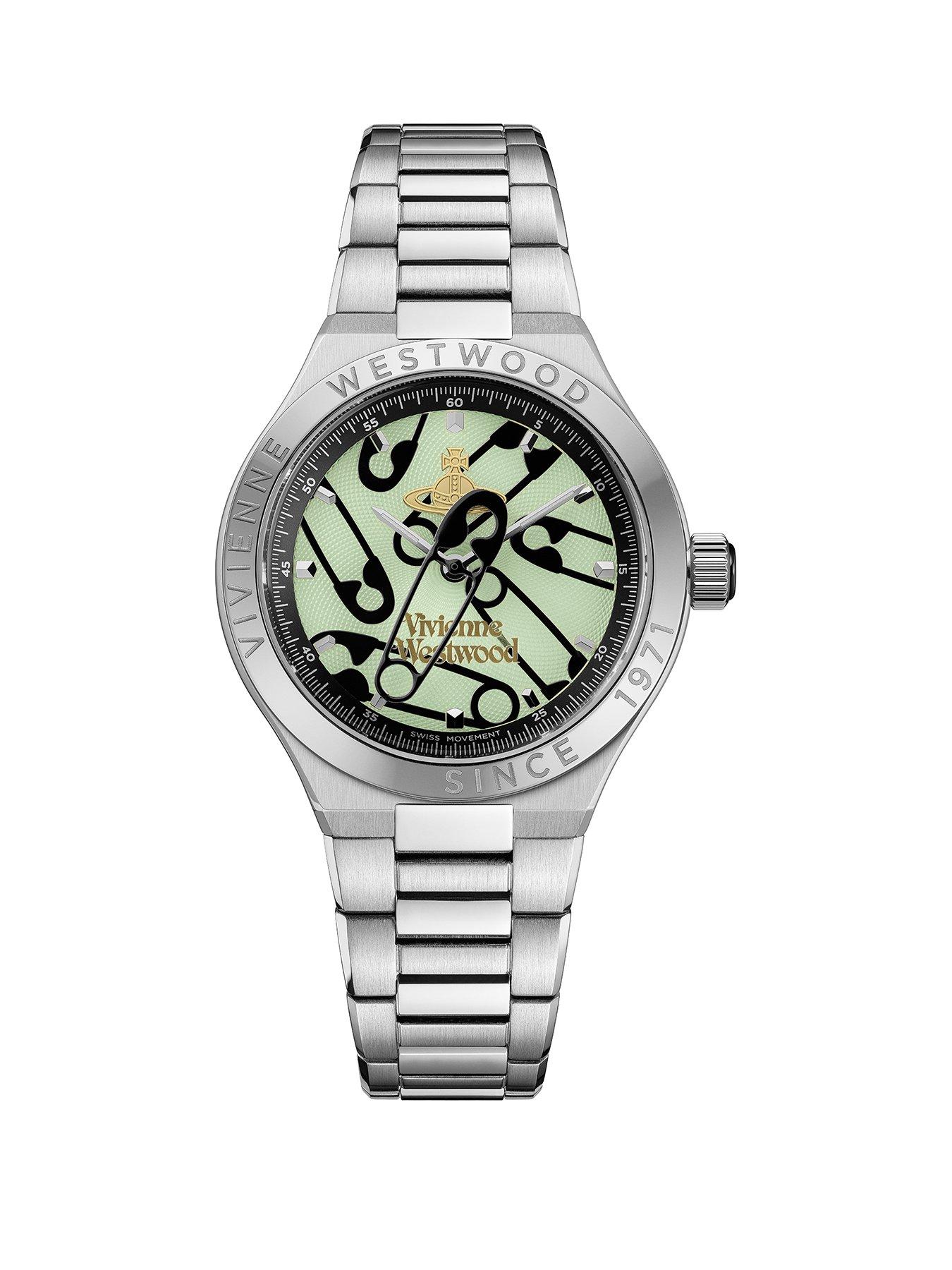Vivienne Westwood Berwick Unisex Quartz Watch Light Green Dial, Silver Stainless Steel Case and Bracelet