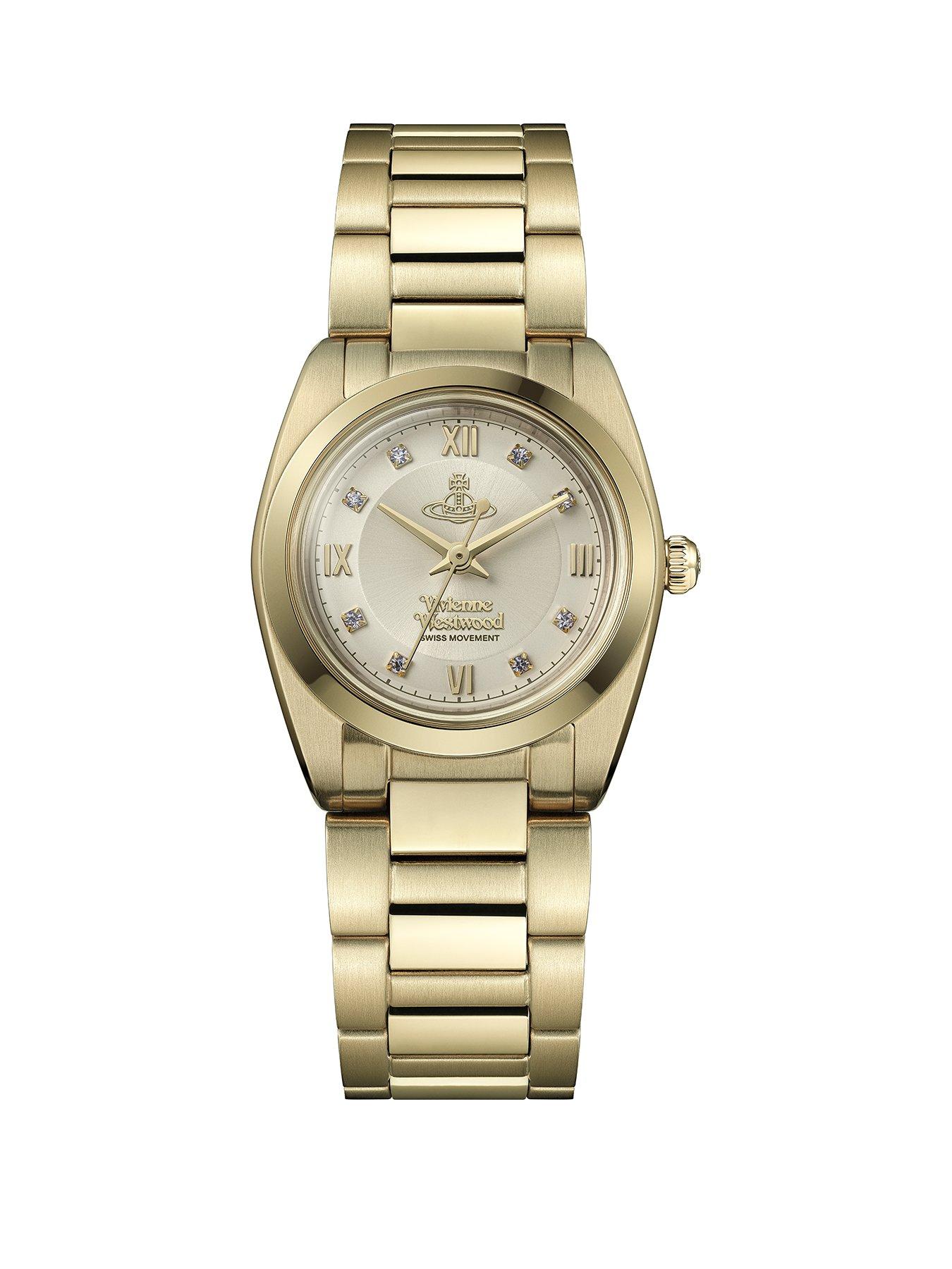 Vivienne Westwood The Tavistock Ladies Quartz Watch Champagne Sunray Dial Gold Stainless Steel Case and Bracelet
