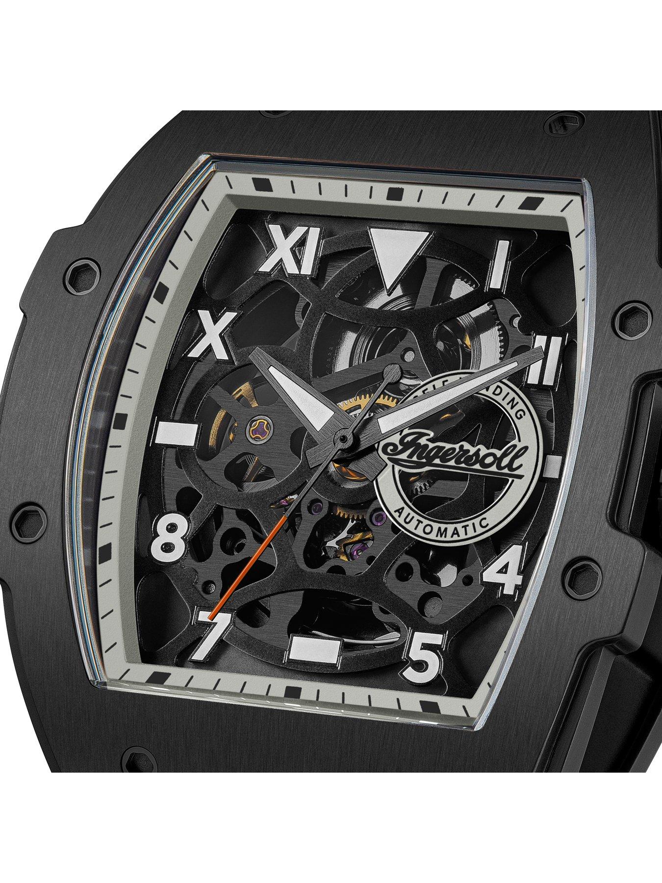 Image 2 of 6 of Ingersoll 1892 The Play Automatic Mens Watch with Black Dial and Grey PU Strap - I15305