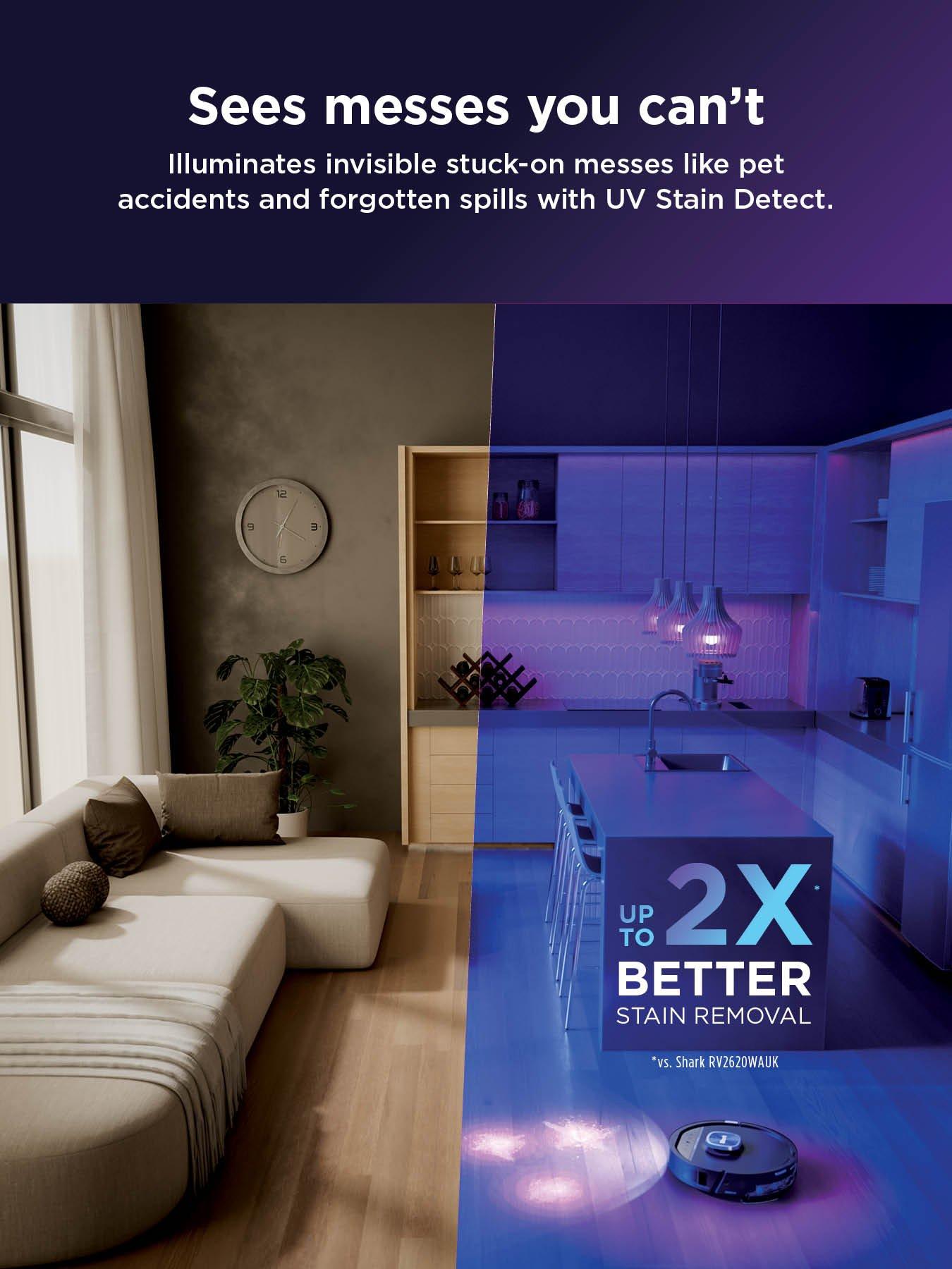 Image 3 of 6 of Shark PowerDetect UV Reveal 2-in-1 Vac &amp; Mop Robot Vacuum - Black RV3000XEUK
