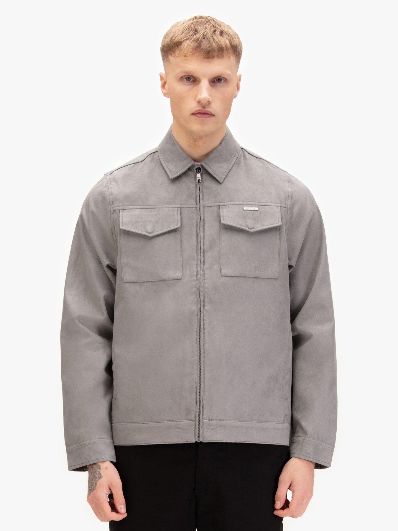 Image 3 of 6 of Luke 1977 Luke 1977 Dax Faux Suede Jacket - Dark Grey