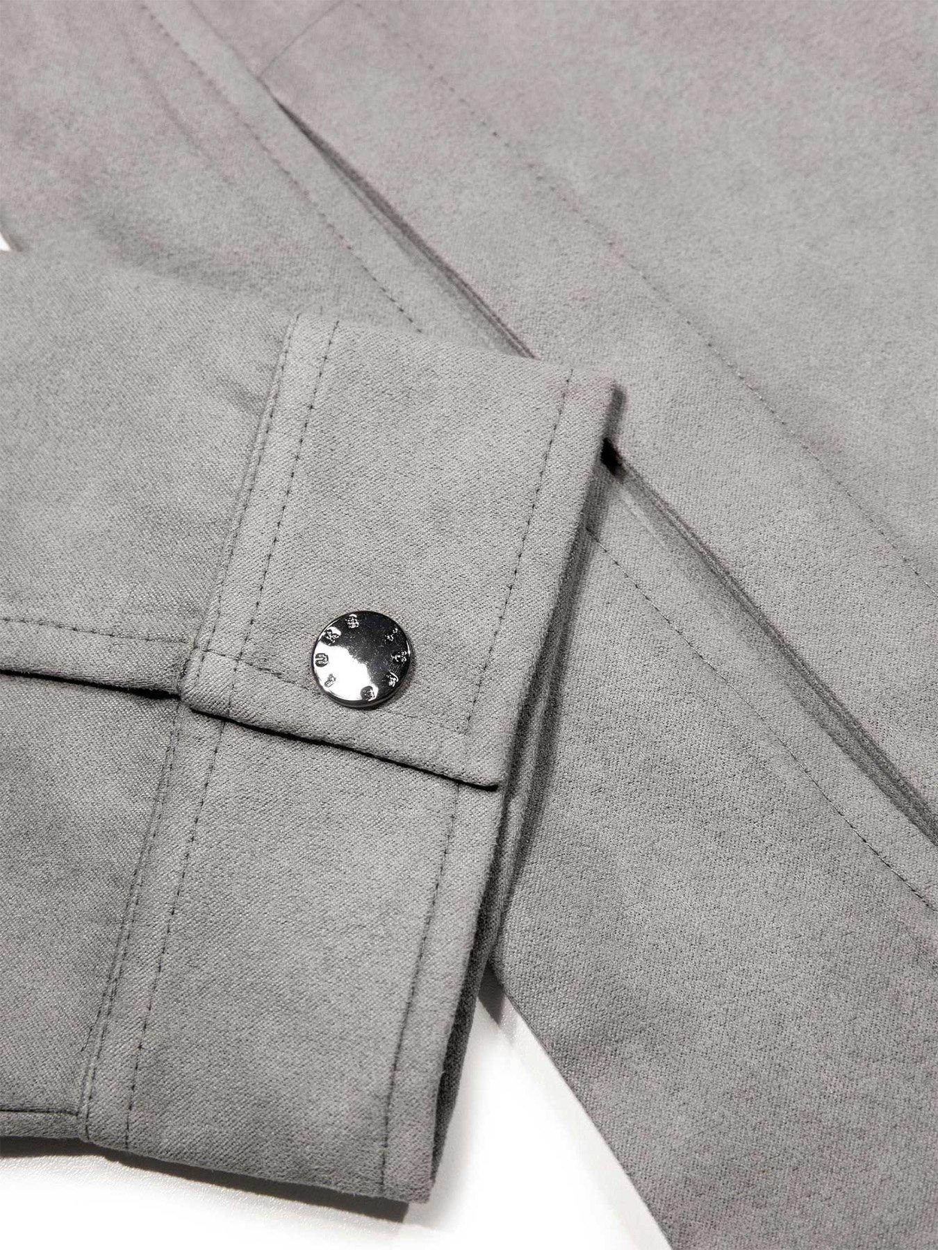 Image 6 of 6 of Luke 1977 Luke 1977 Dax Faux Suede Jacket - Dark Grey
