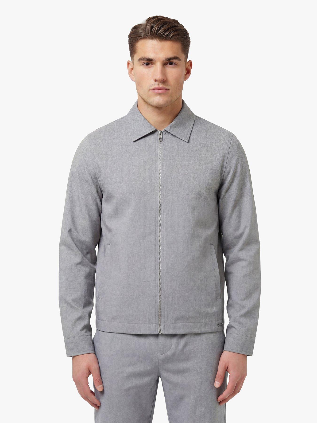 Luke 1977 Emery Smart Woven Zip Through Jacket - Light Grey
