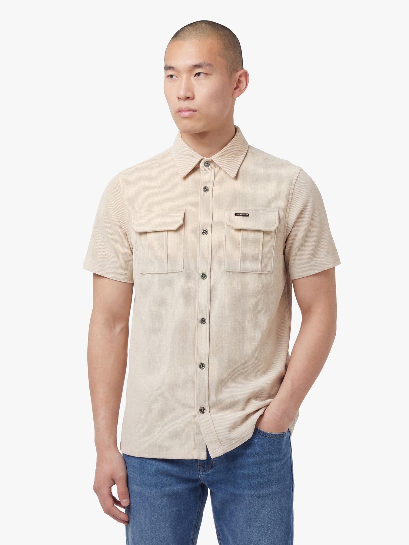 Image 1 of 6 of Luke 1977 Lye Short Sleeve Cord Shirt - Beige