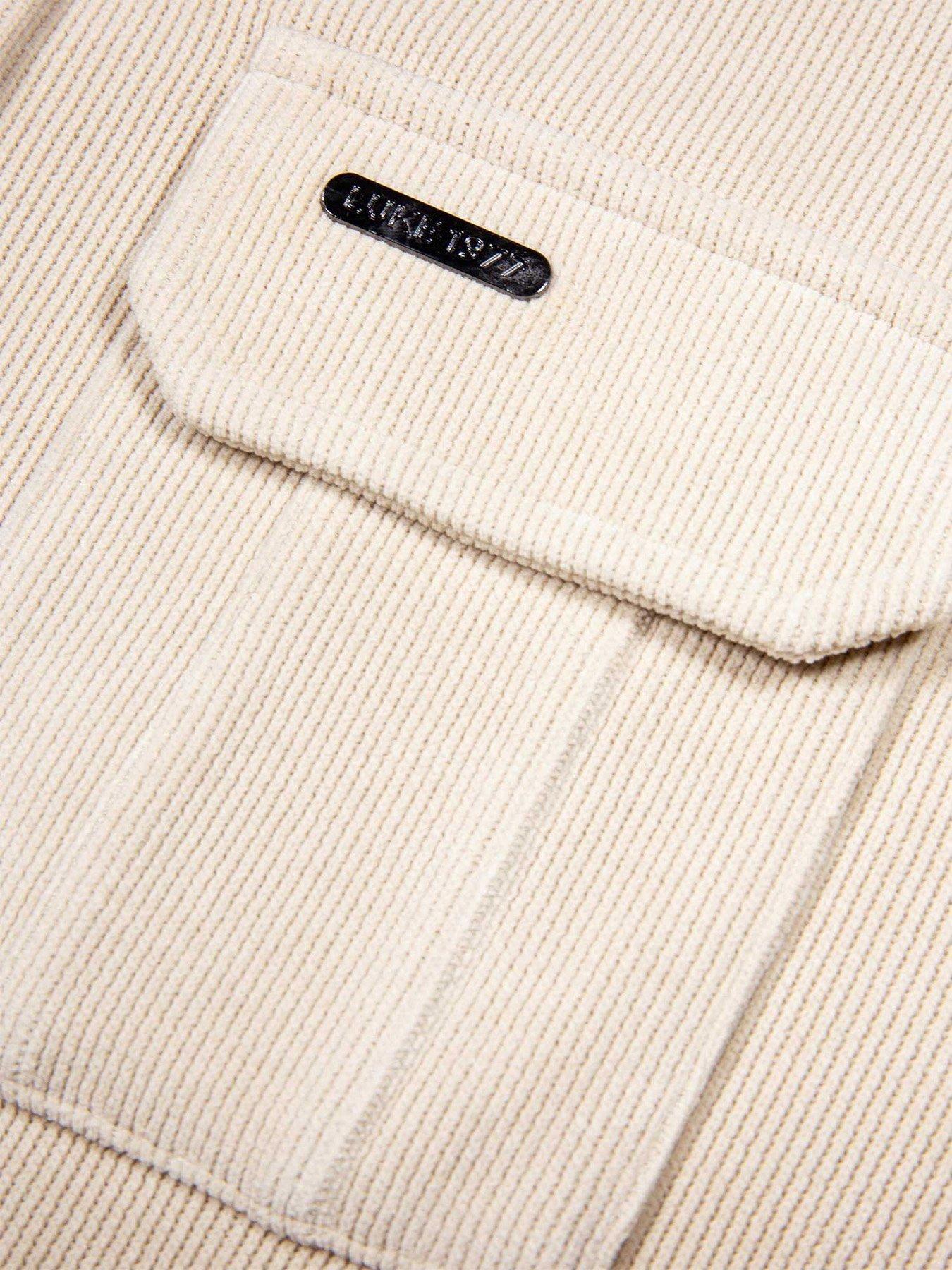 Image 6 of 6 of Luke 1977 Lye Short Sleeve Cord Shirt - Beige