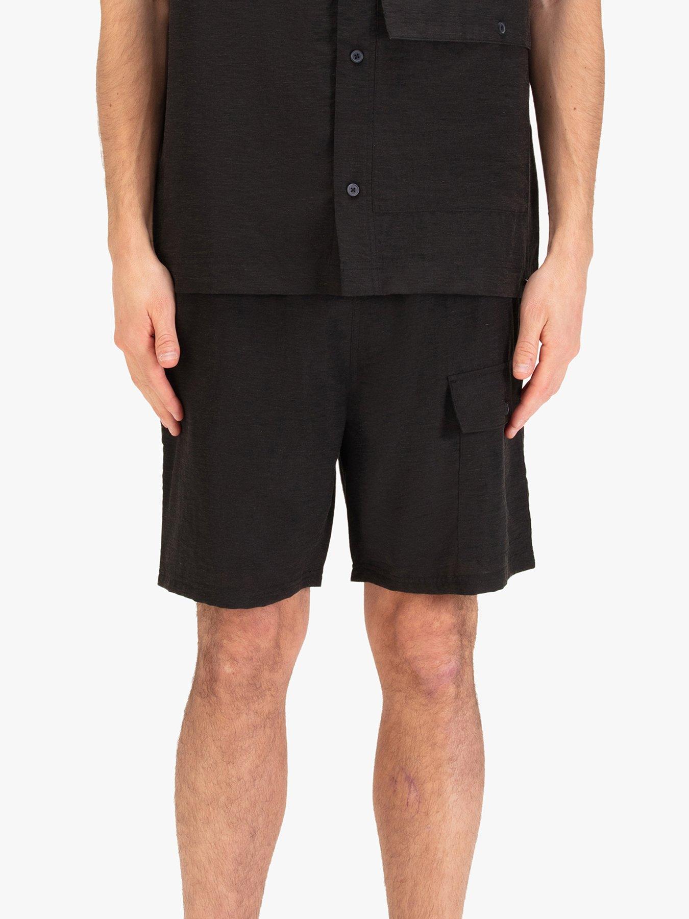Luke 1977 Kaho Linen Shorts, Black, Size 3Xl, Men