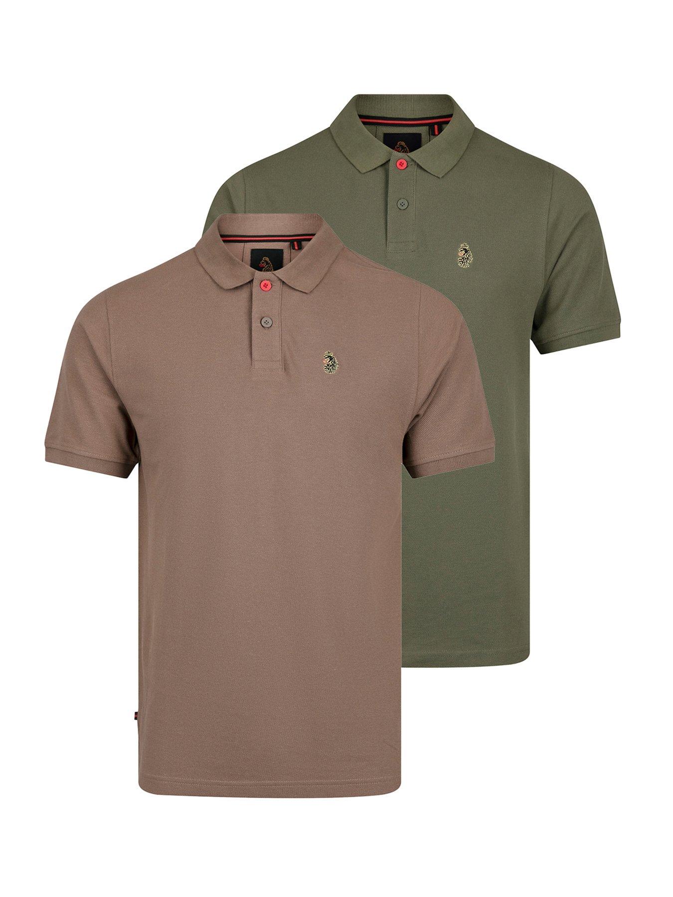 Luke 1977 New Mead 2 Pack Polo Shirts - Khaki