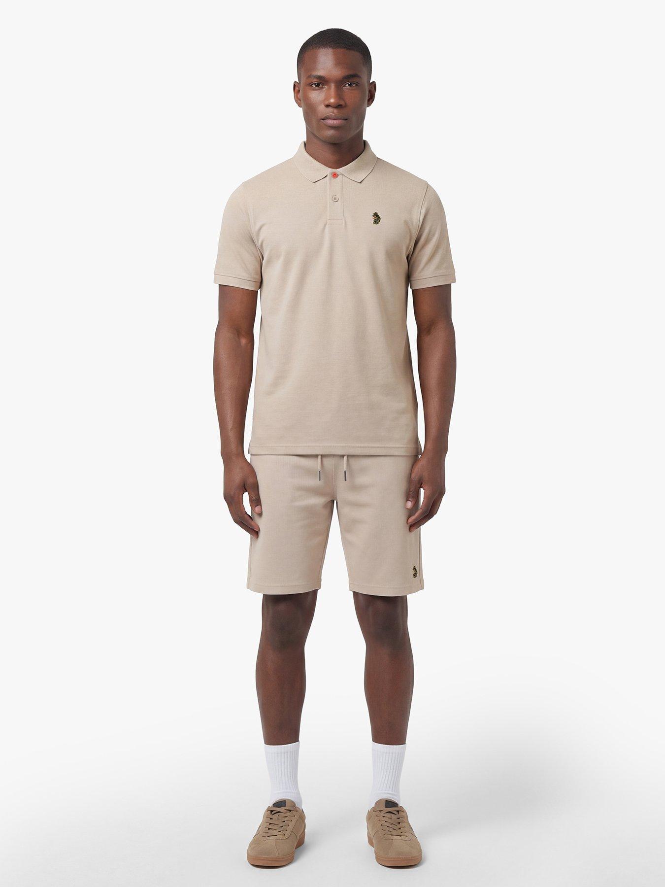 Luke 1977 New Mead Polo Shirt And Shorts Set, Beige, Size M, Men