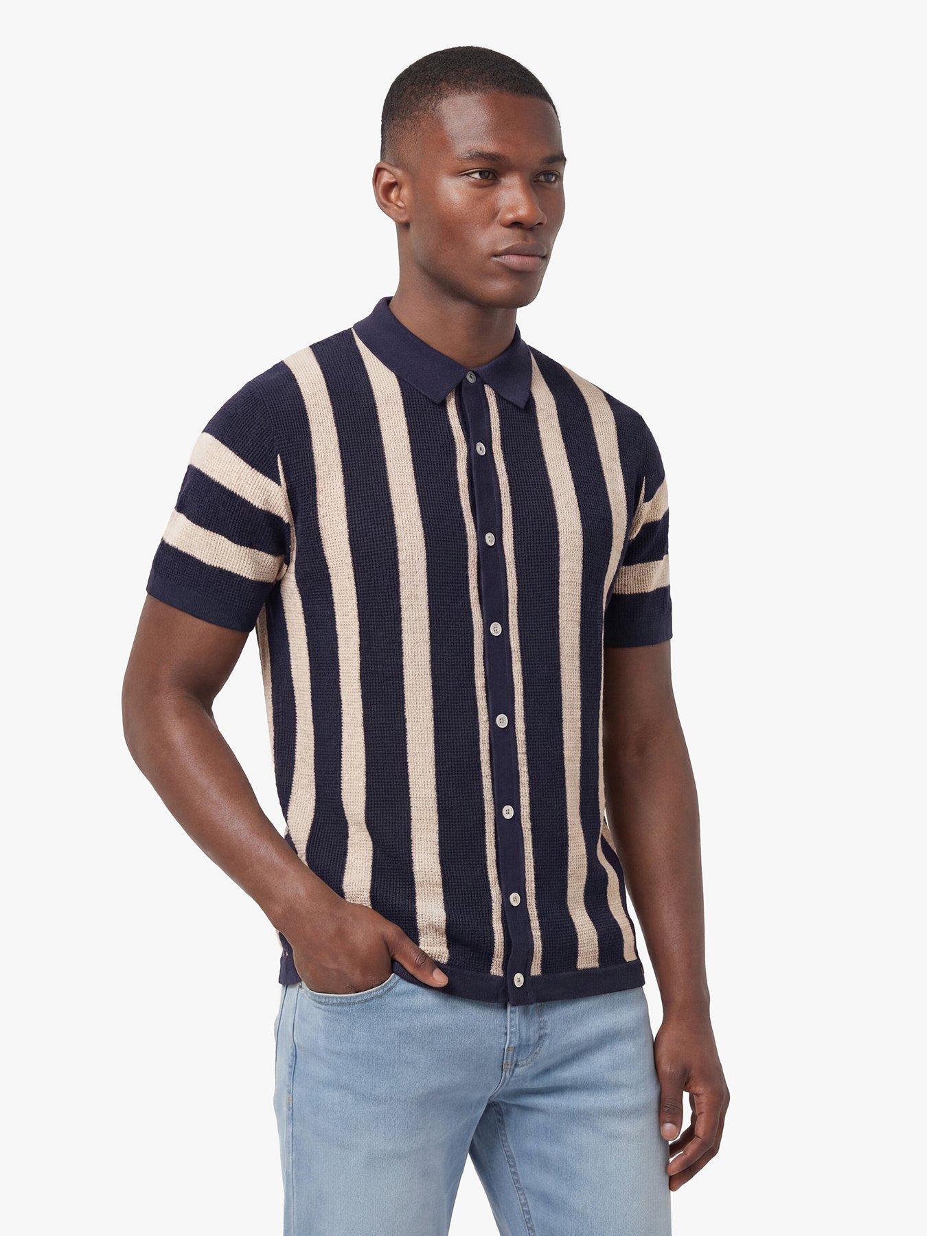 Image 3 of 6 of Luke 1977 Deck Knitted Short Sleeve Polo Shirt - Navy