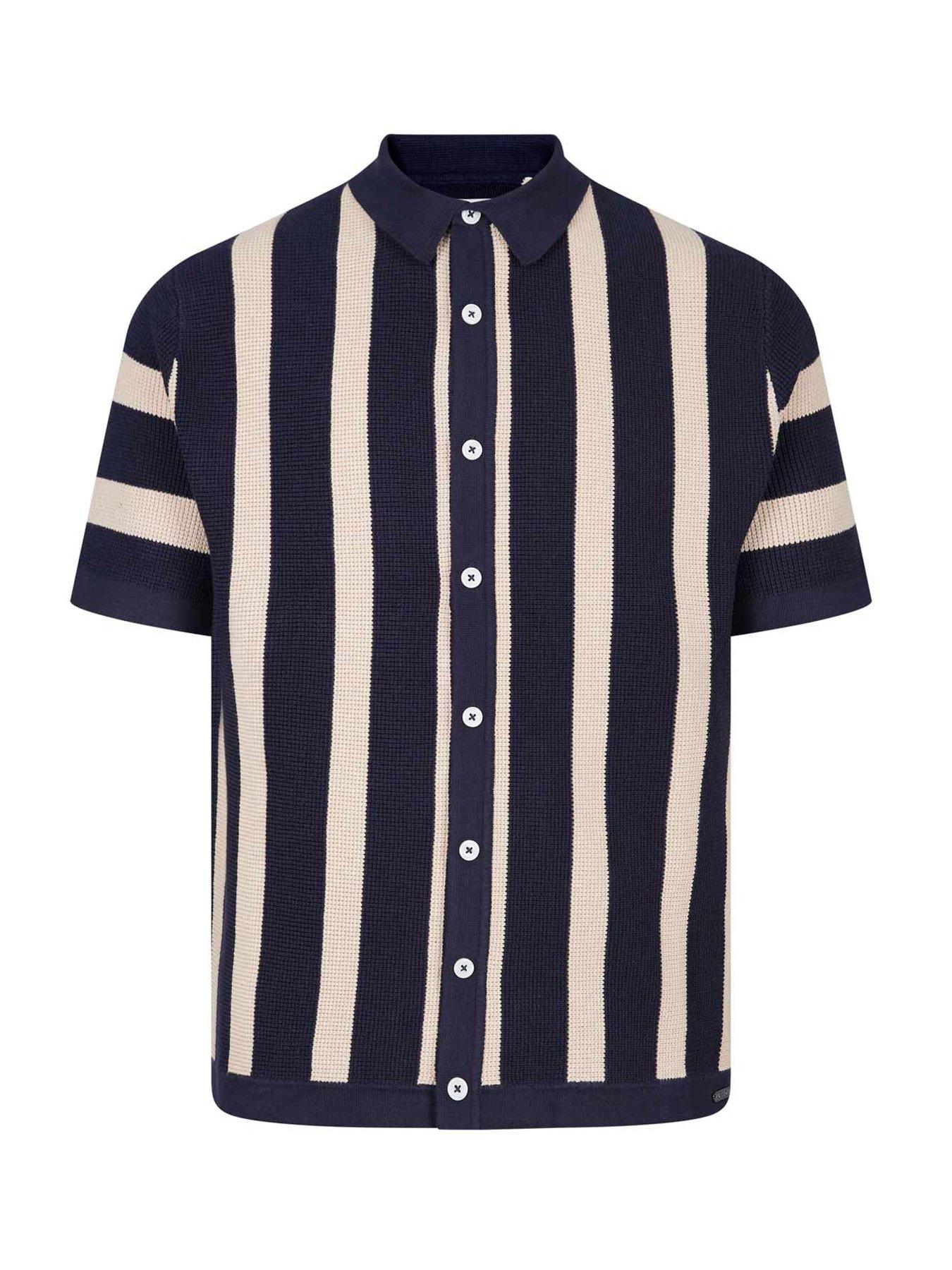 Image 4 of 6 of Luke 1977 Deck Knitted Short Sleeve Polo Shirt - Navy