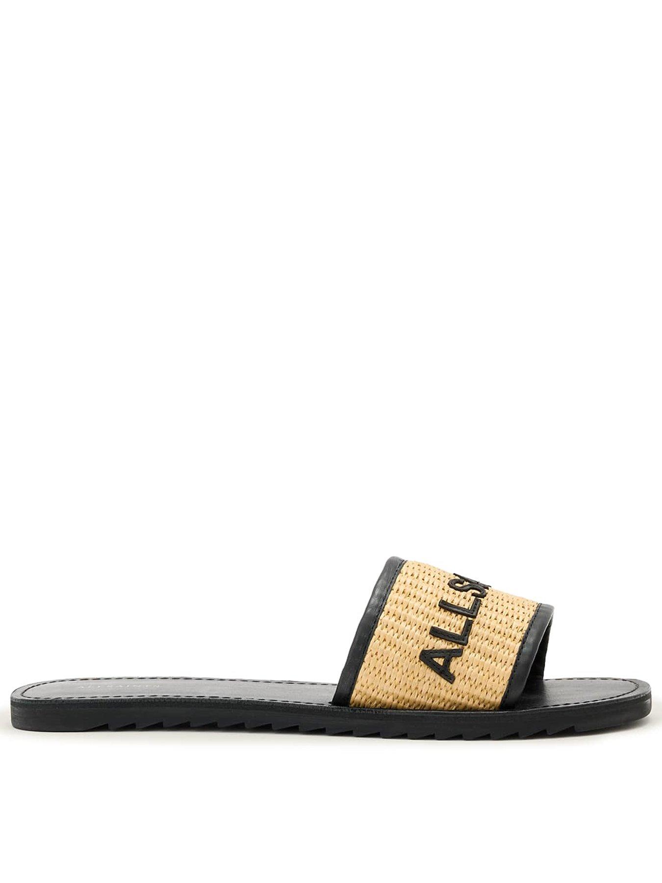Image 1 of 4 of AllSaints Hoxton Slider - Black/Natural