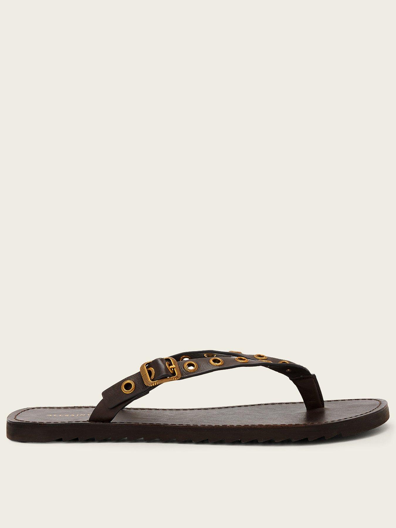 AllSaints Sydney Eyelet Sandal - Brown